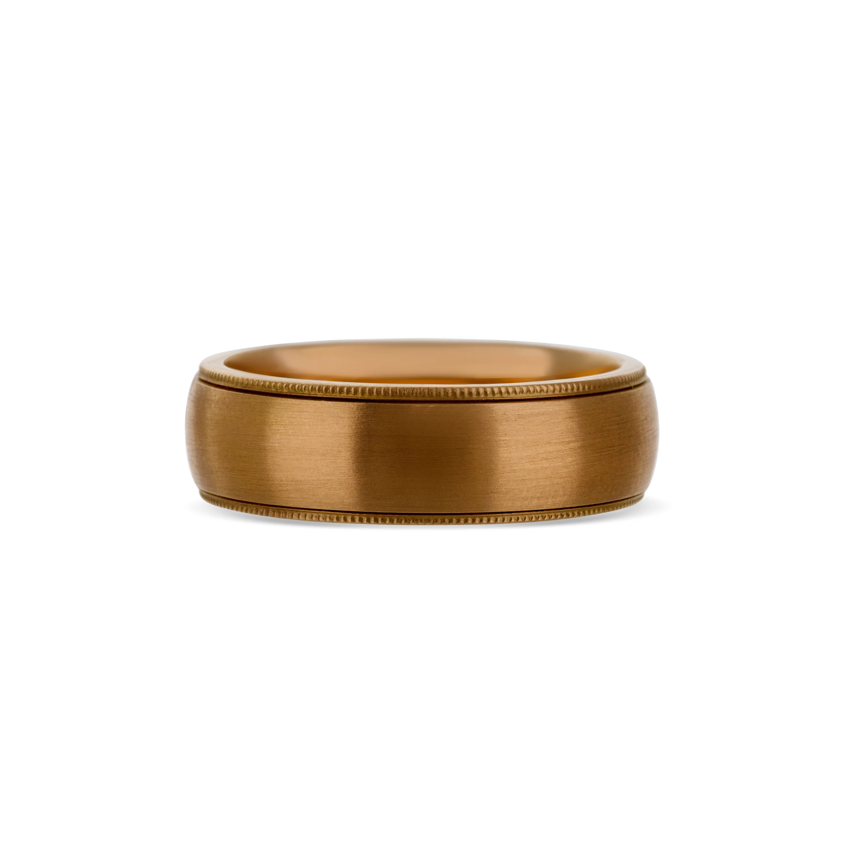 14K Rose Gold With Bezel Set Diamonds Men's Wedding Band - Image 6