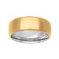 14K White Gold and 14K Yellow Gold Satin Finish Rolled Edge Wedding Band 7mm - Image 3