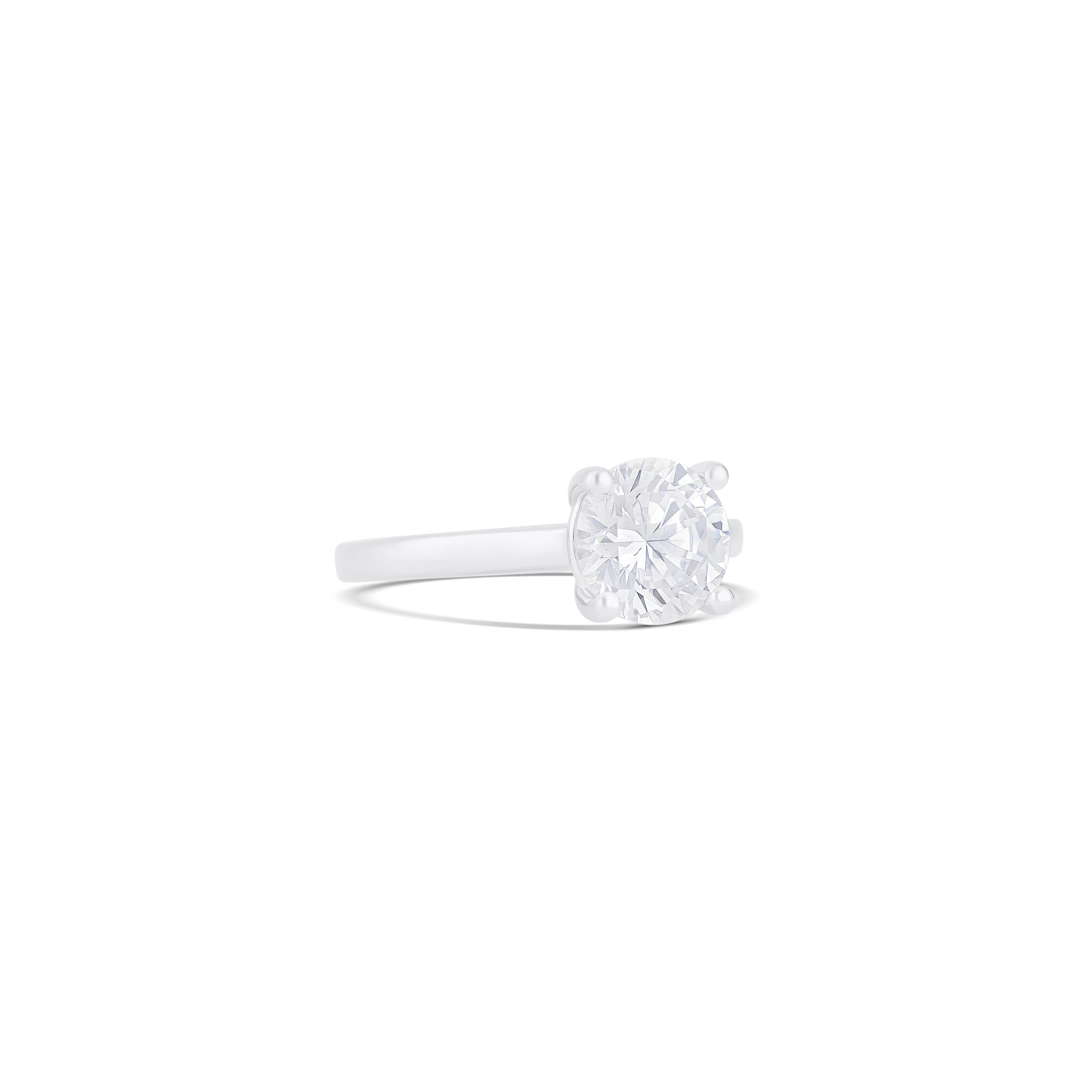 14K White Gold Classic Solitaire With Peek-A-Boo Diamond Engagement Ring Setting - Image 3