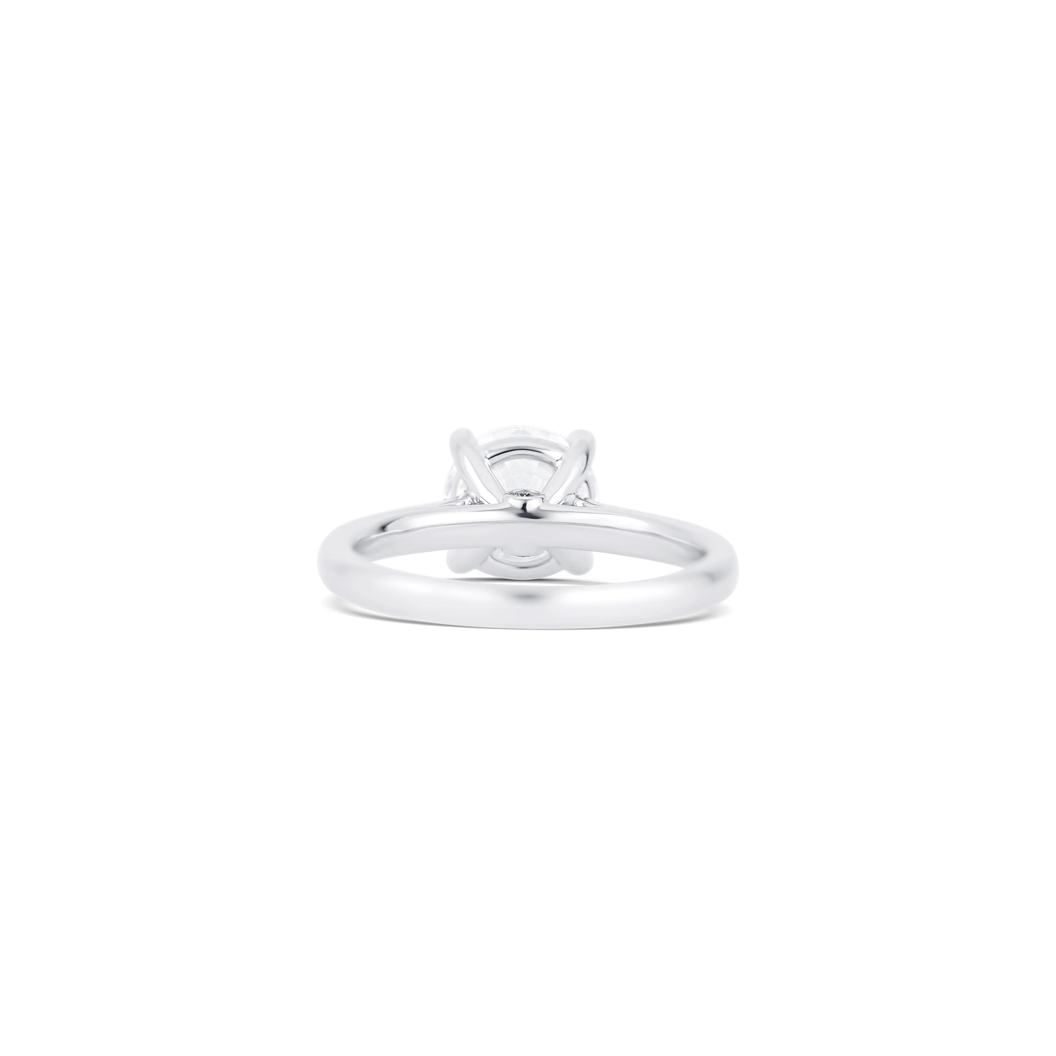 14K White Gold Classic Solitaire With Peek-A-Boo Diamond Engagement Ring Setting - Image 4