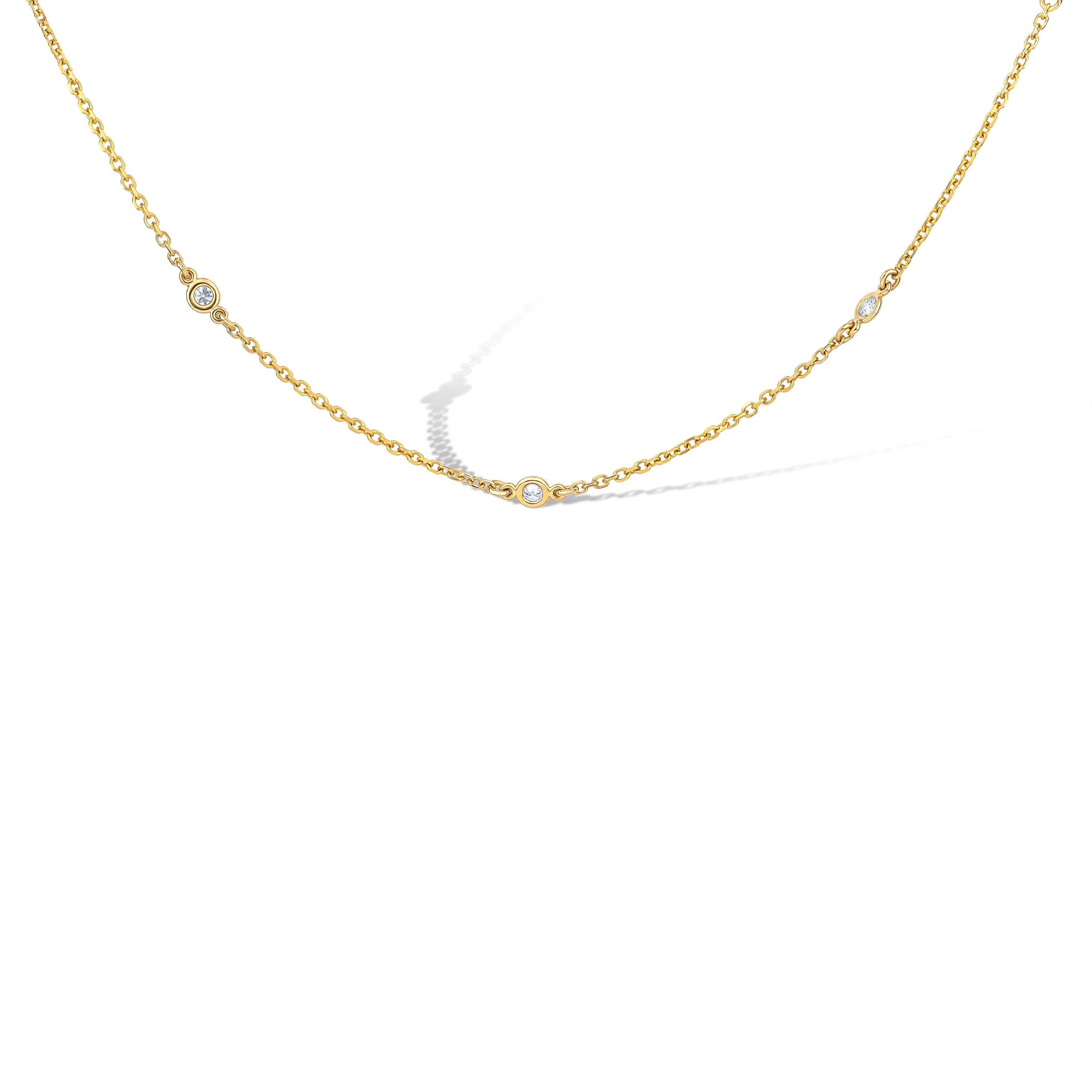 14K White Gold Diamond By The Yard Necklace