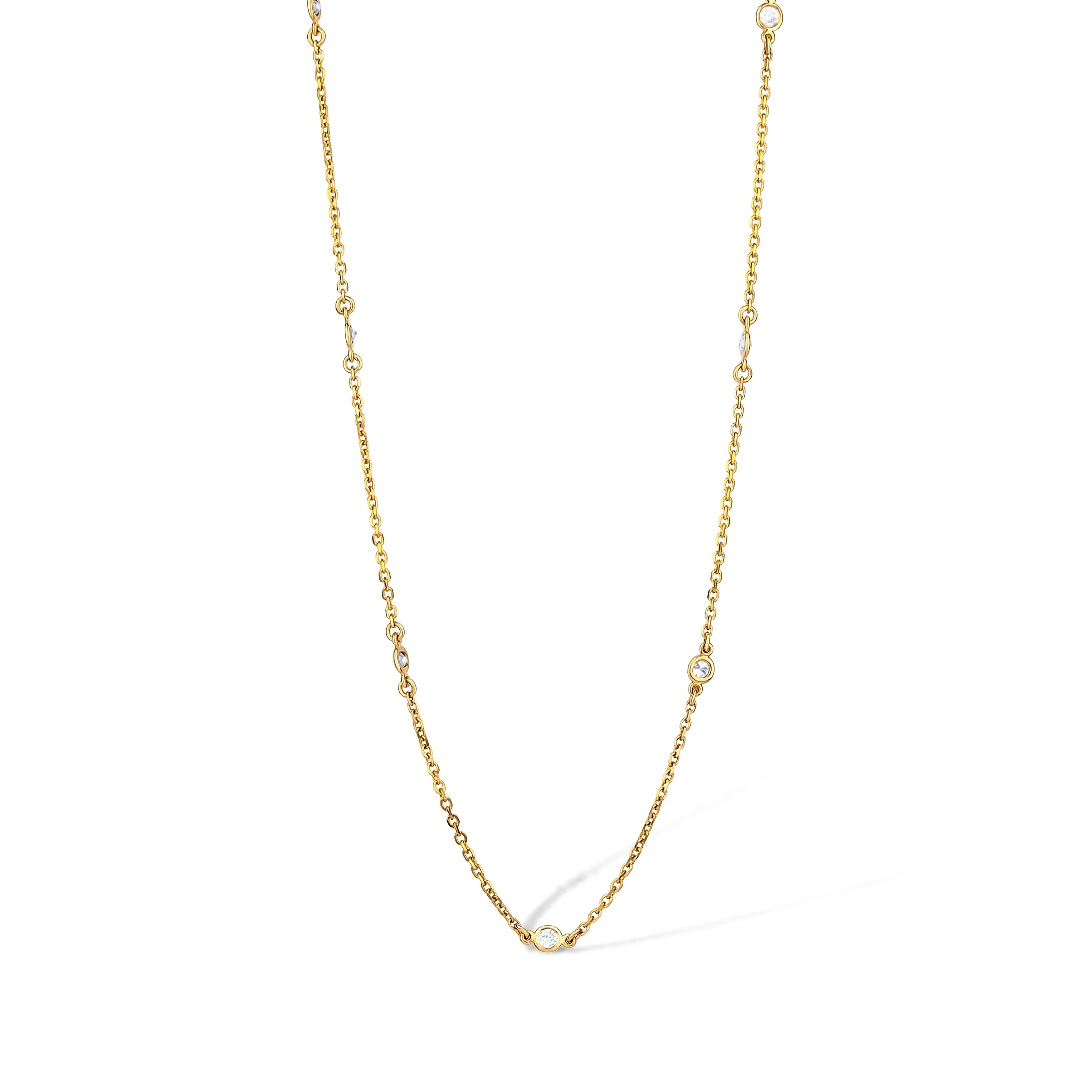 14K White Gold Diamond By The Yard Necklace - Image 2