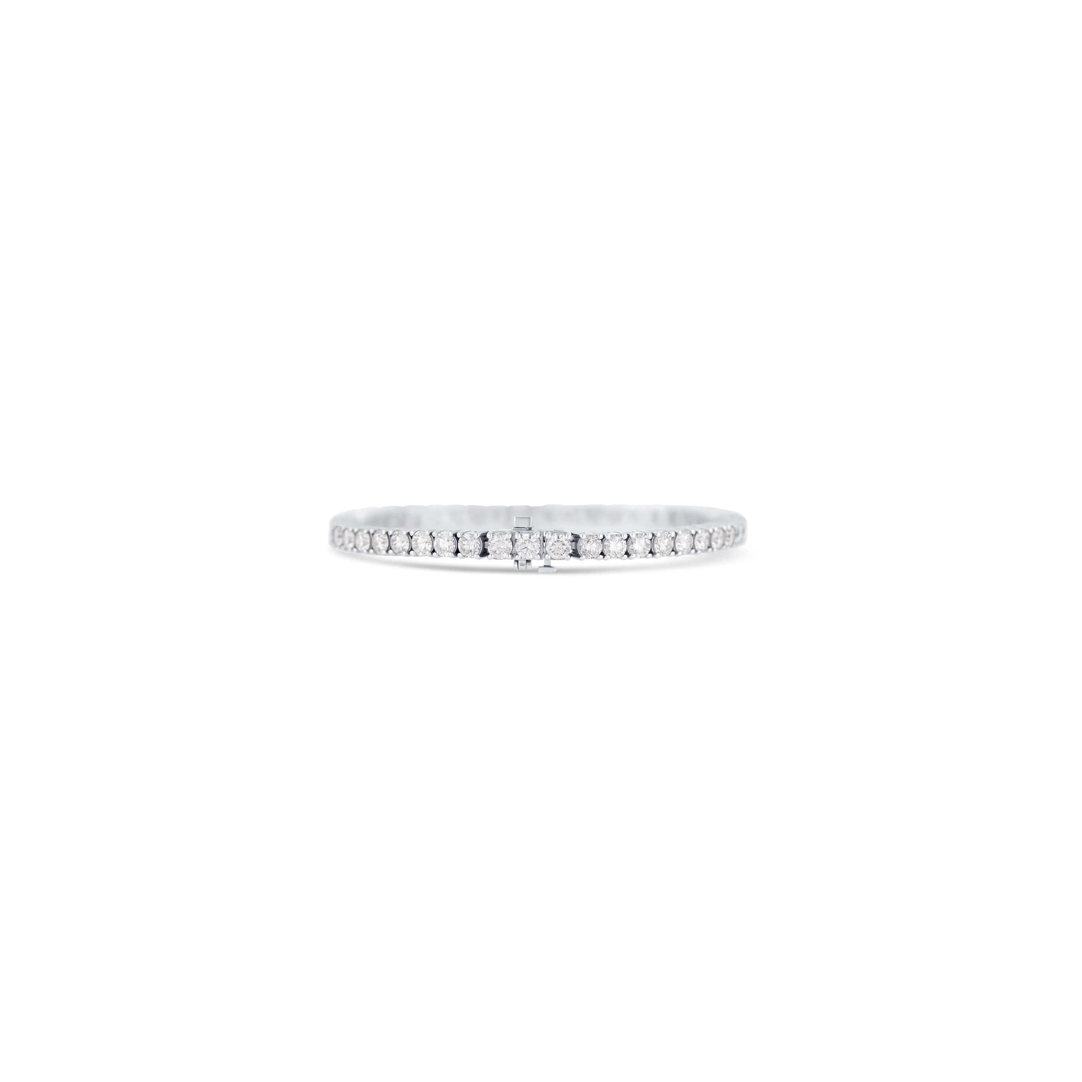 14K White Gold Diamond Tennis Bracelet - Image 4