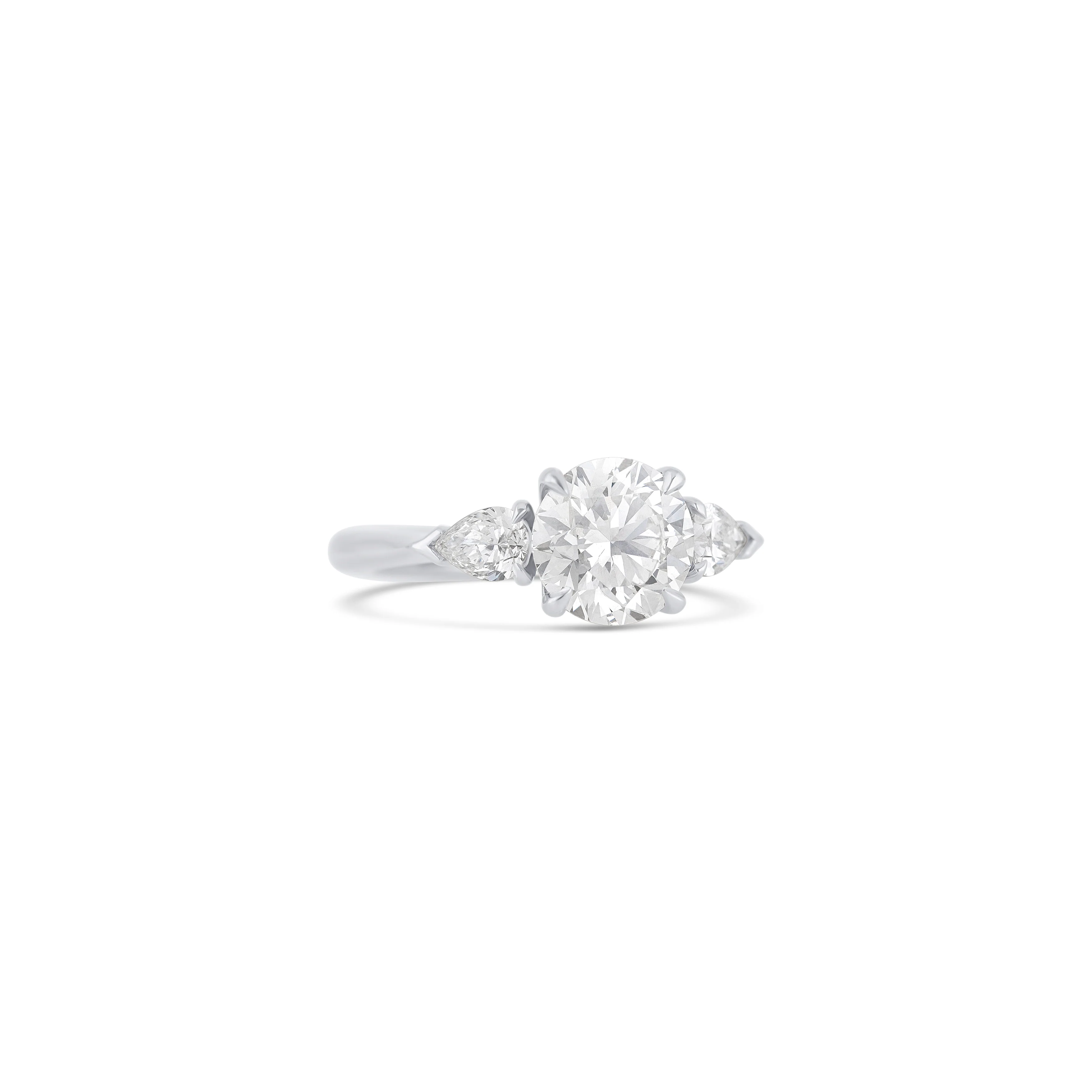 14K White Gold Gallery Round Diamond Engagement Ring - Image 3