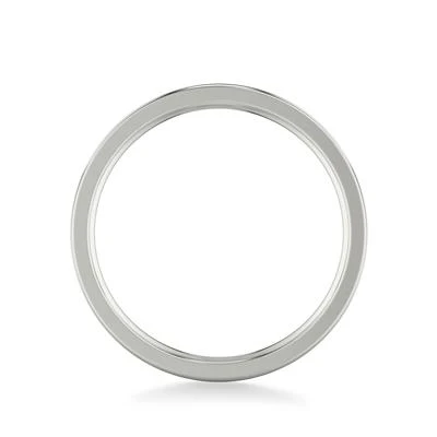 14K White Gold Hammered Wedding Band 6mm - Image 3