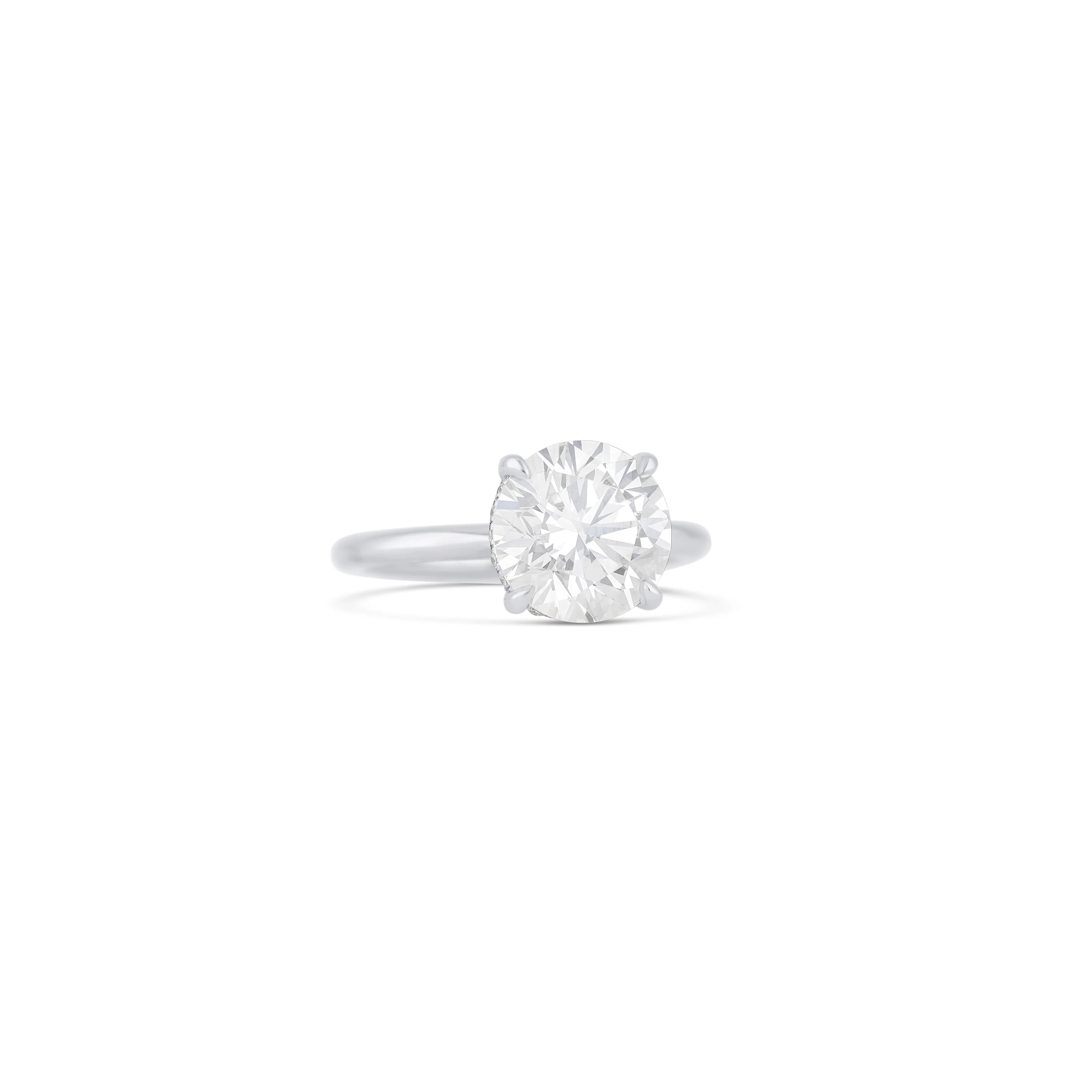 14K White Gold Hidden Halo Diamond Engagement Ring - Image 3