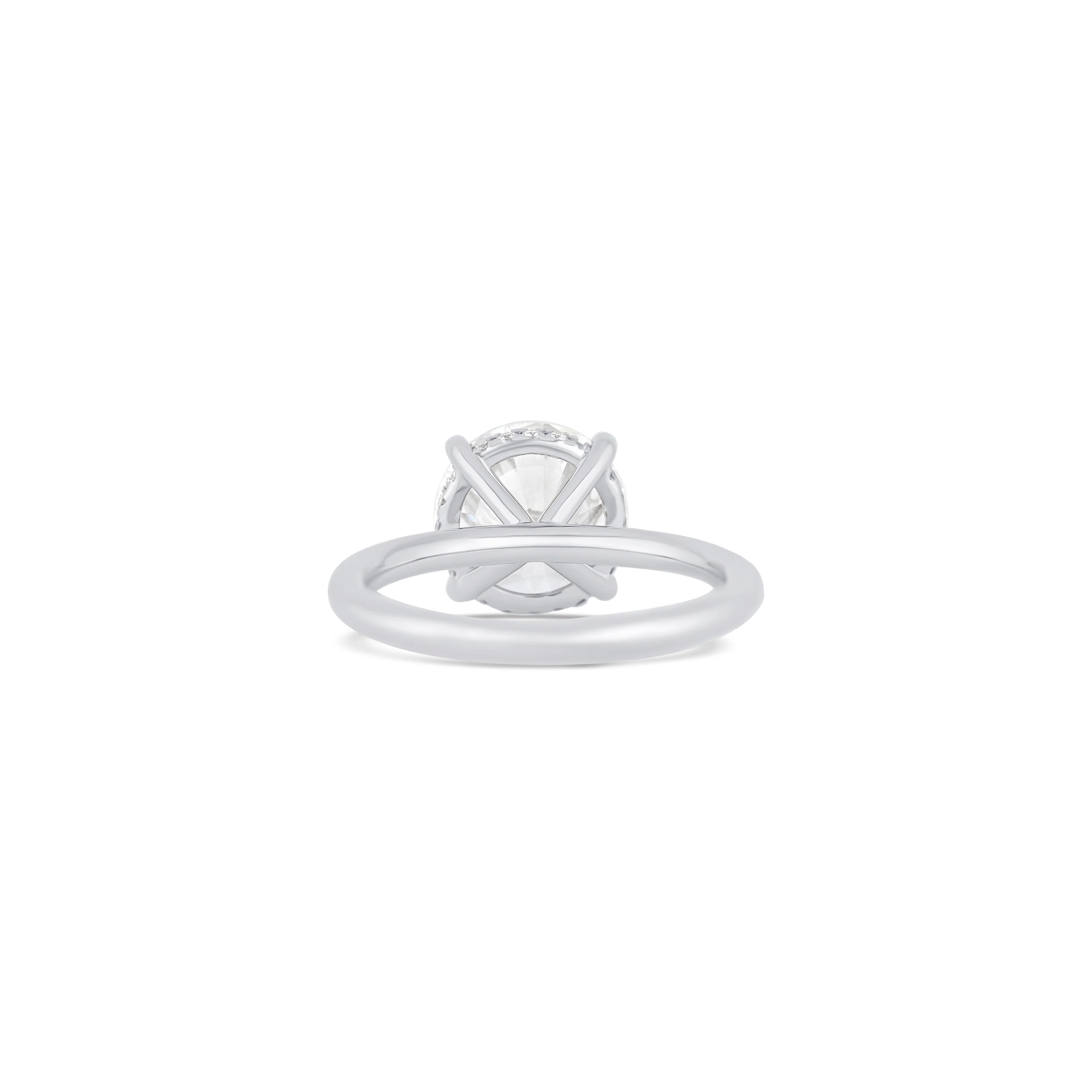 14K White Gold Hidden Halo Diamond Engagement Ring - Image 4