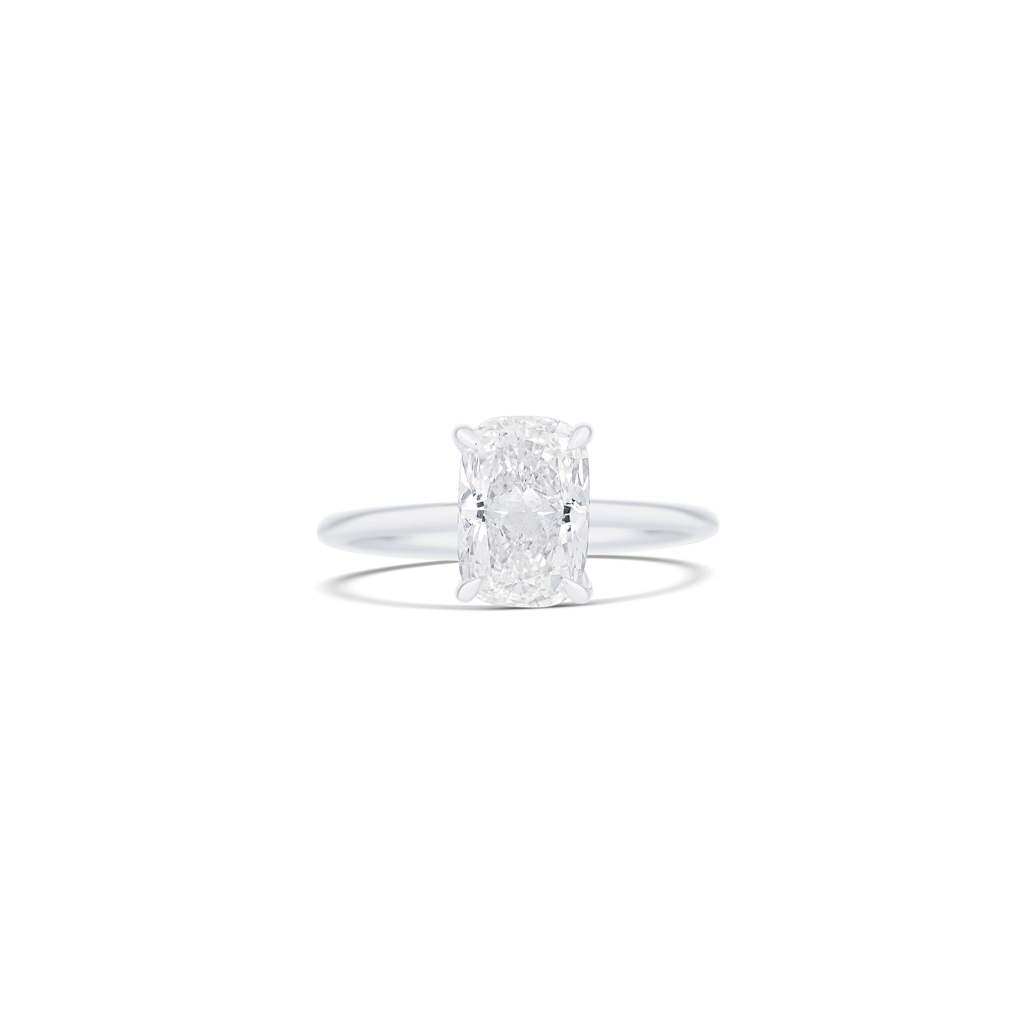 14K White Gold Lab Grown Cushion Diamond Halo Engagement Ring