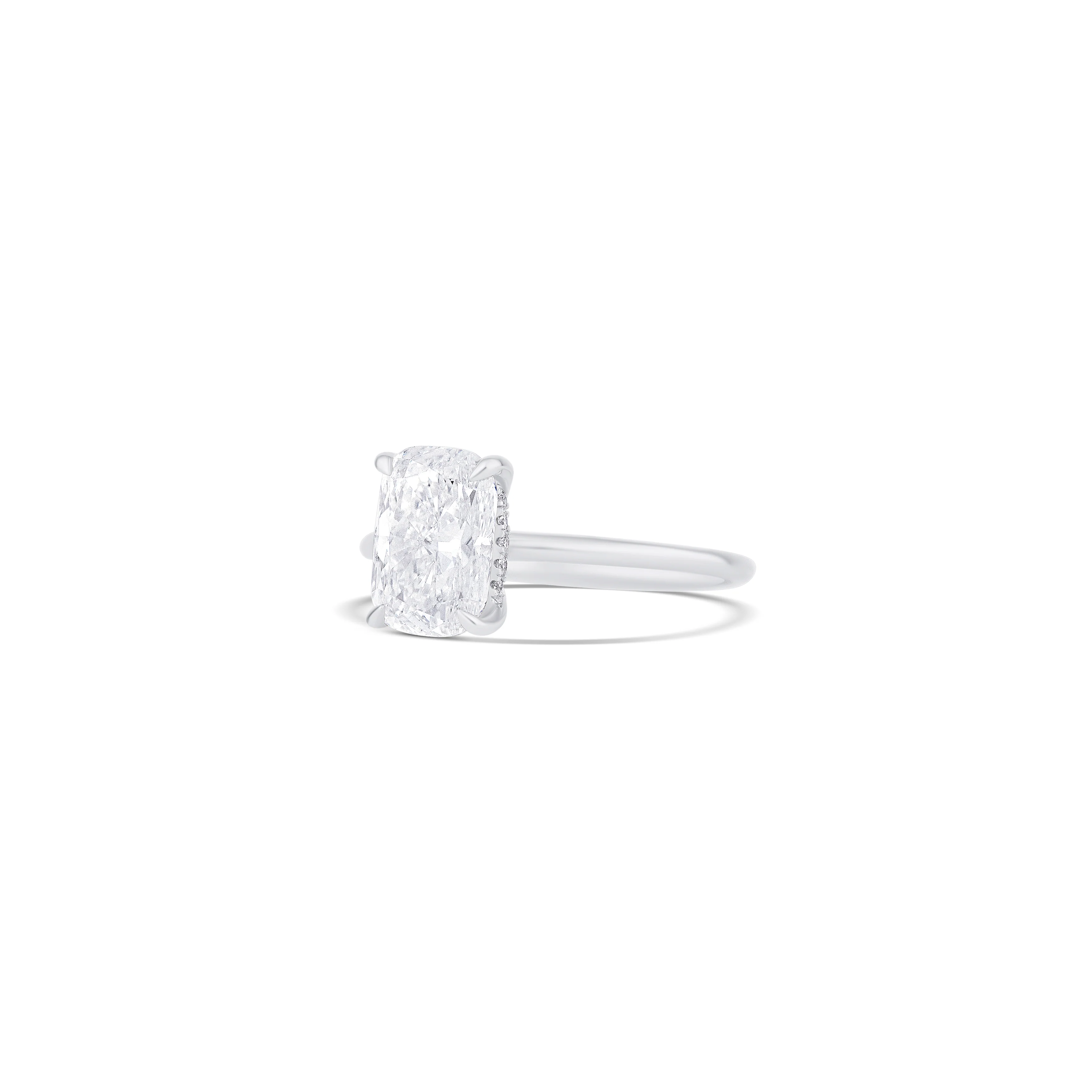 14K White Gold Lab Grown Cushion Diamond Halo Engagement Ring - Image 2