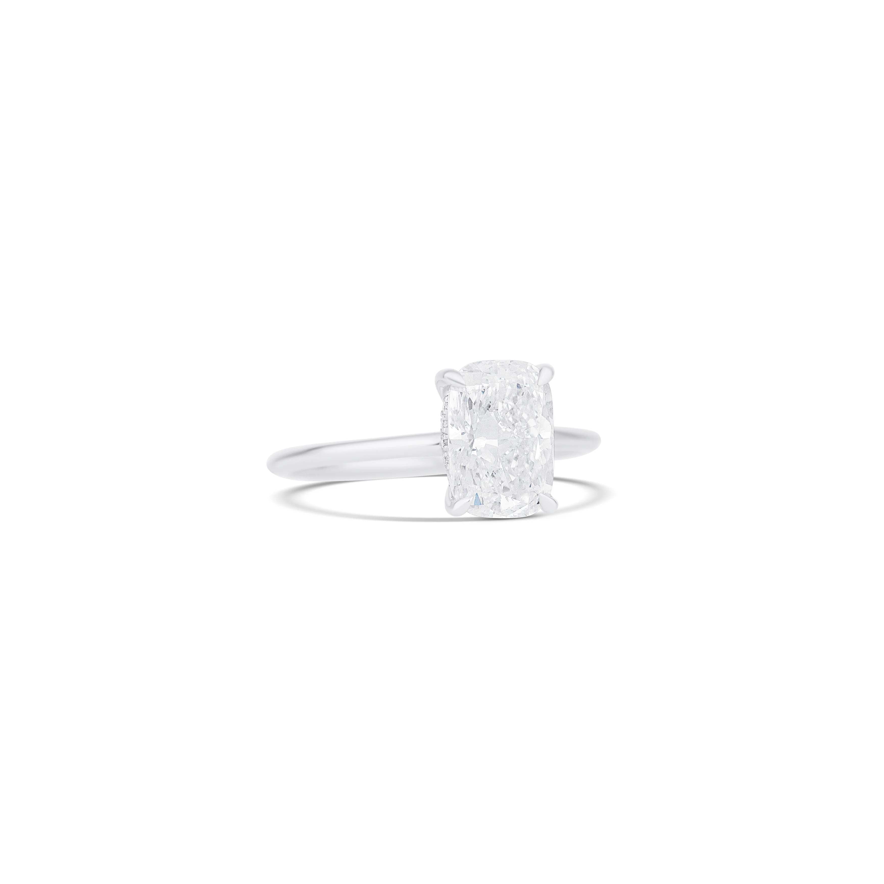 14K White Gold Lab Grown Cushion Diamond Halo Engagement Ring - Image 3