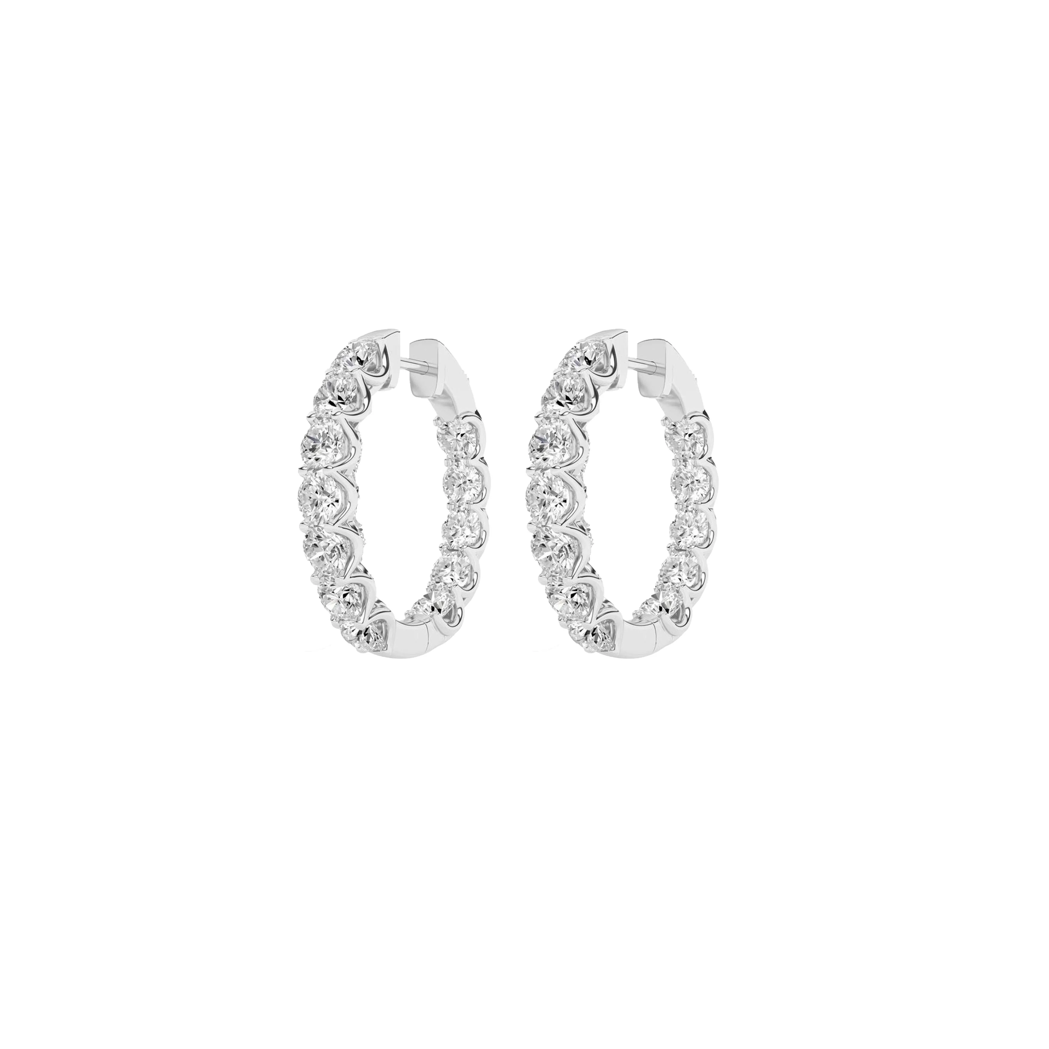 14K White Gold Lab Grown Diamond Hoop Earrings 6.00ctw