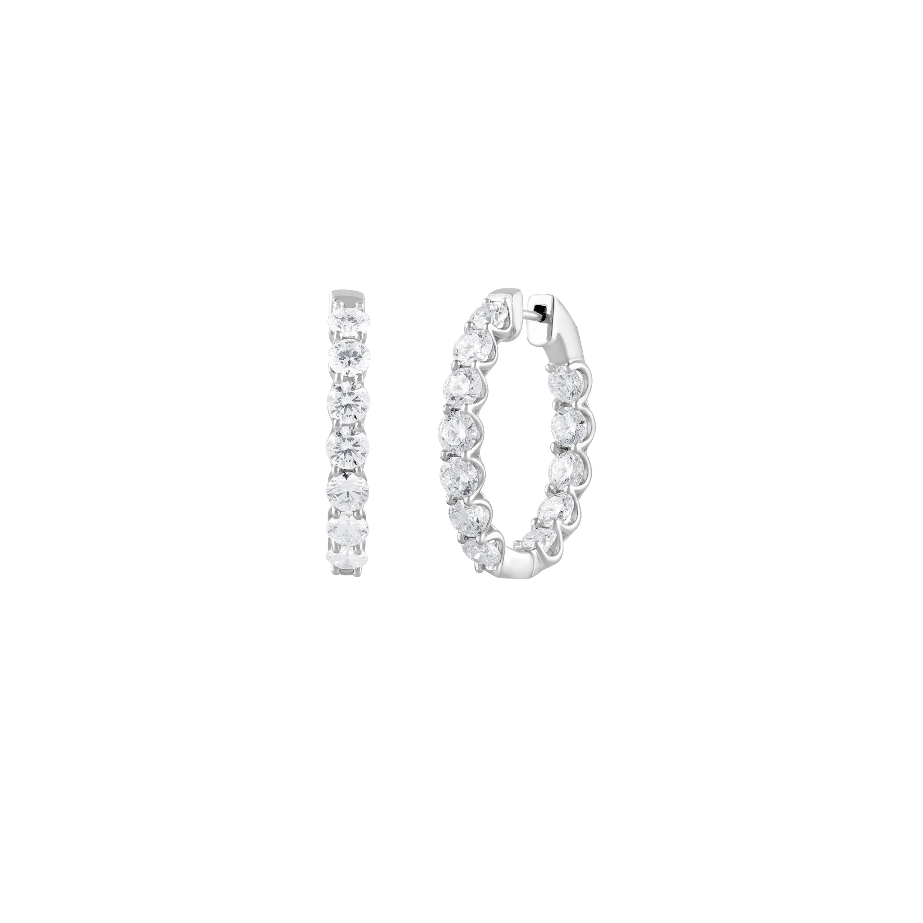14K White Gold Lab Grown Diamond Hoop Earrings 8.00ctw