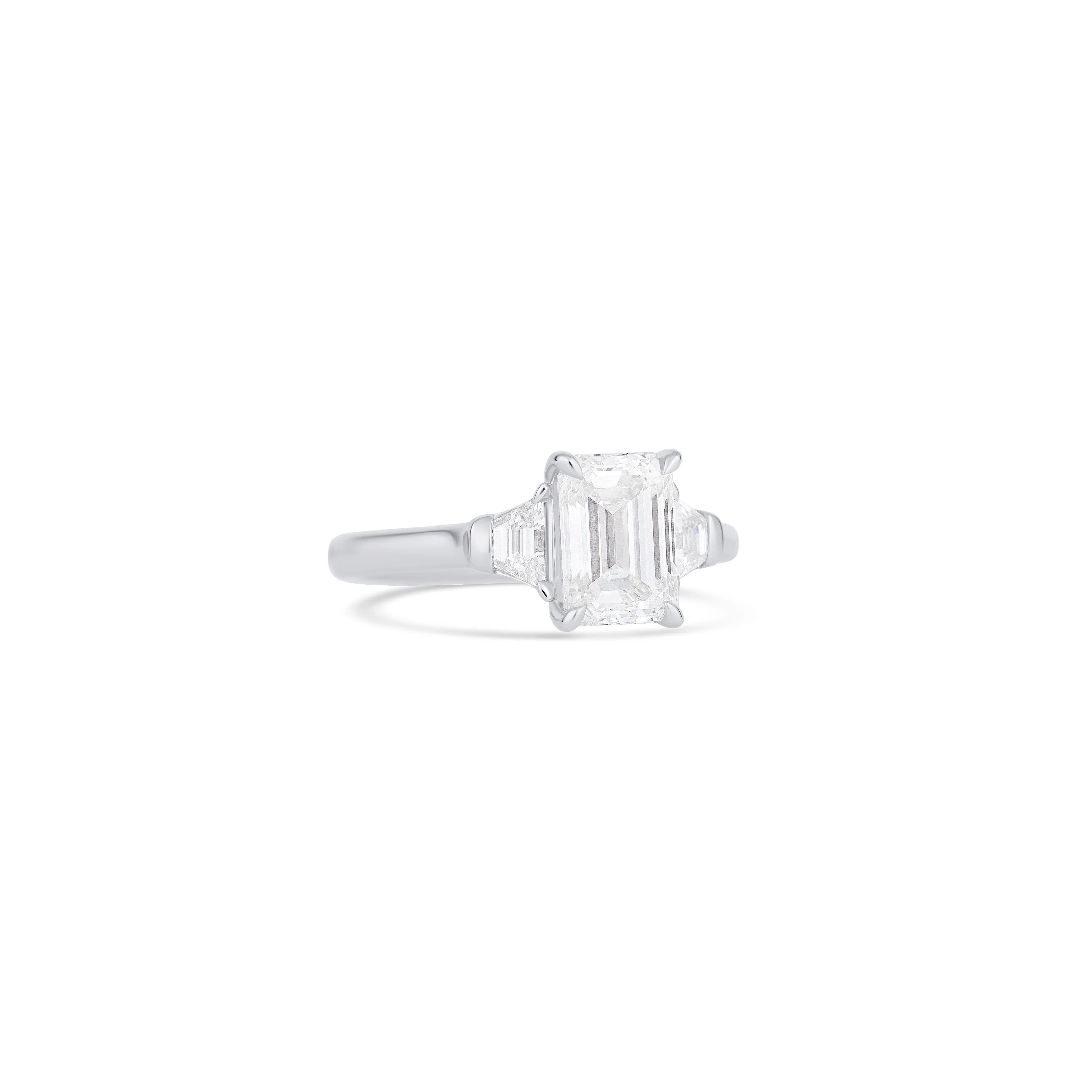 14K White Gold Lab Grown Emerald Diamond Engagement Ring - Image 3