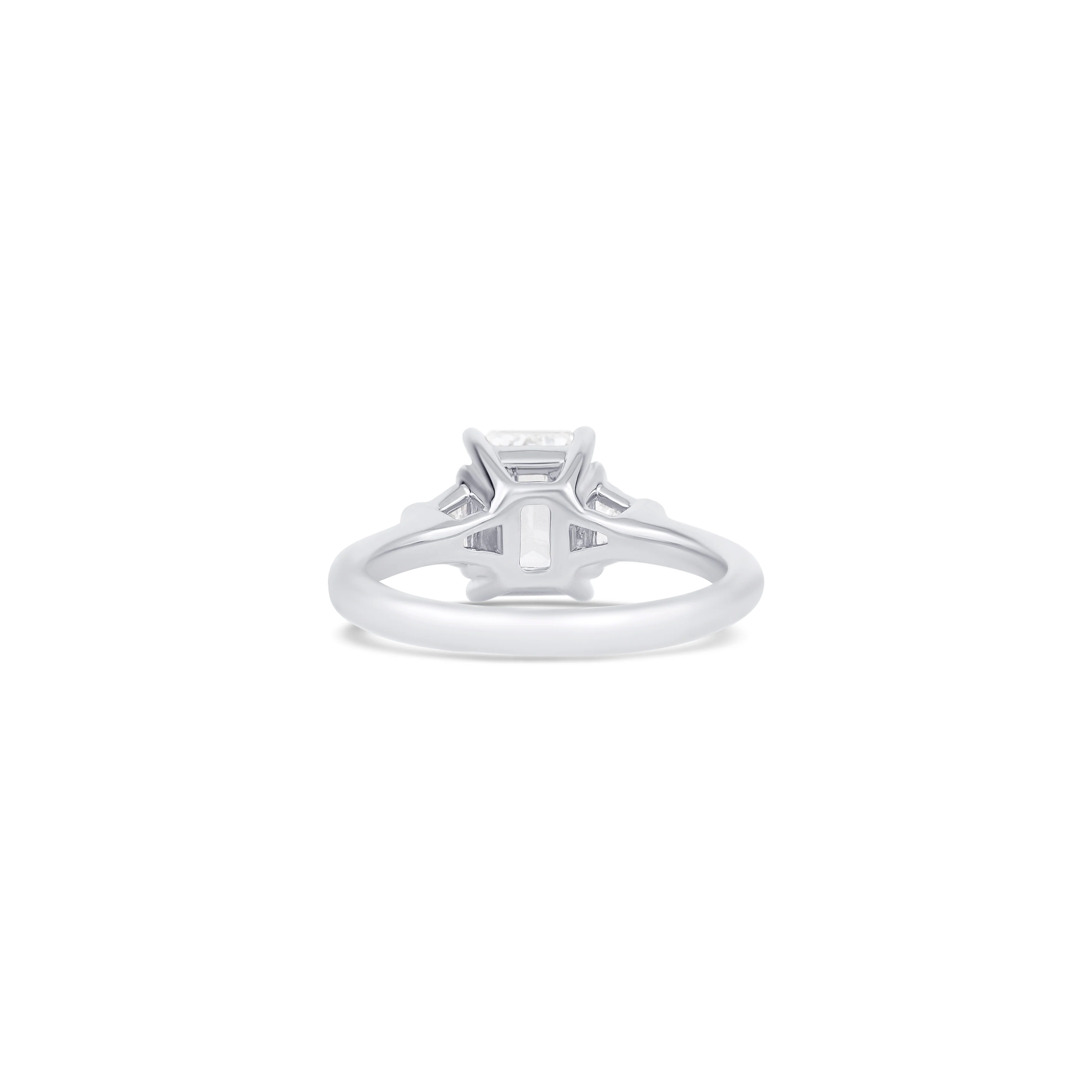 14K White Gold Lab Grown Emerald Diamond Engagement Ring - Image 4