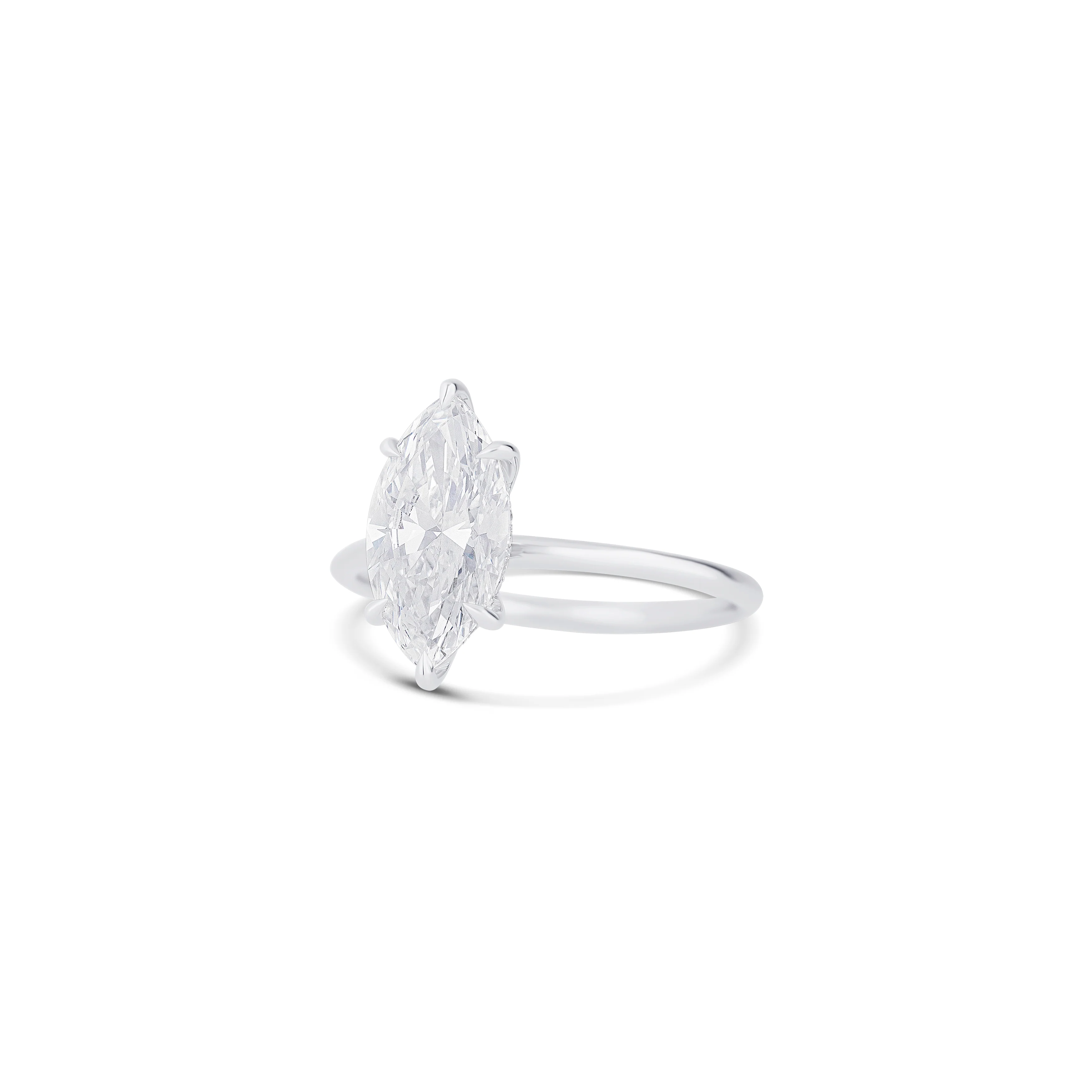 14K White Gold Lab Grown Marquise Diamond Engagement Ring - Image 3