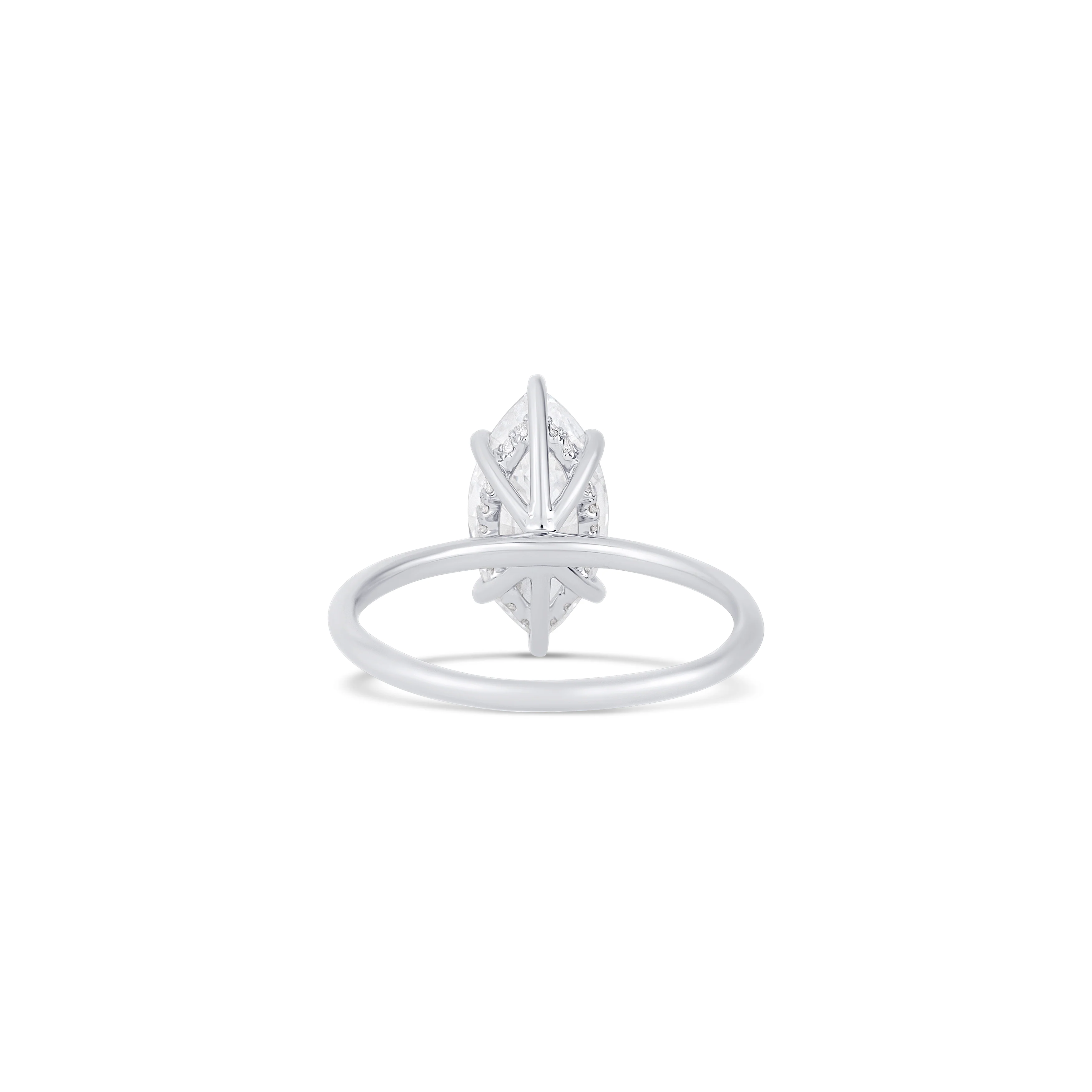 14K White Gold Lab Grown Marquise Diamond Engagement Ring - Image 4