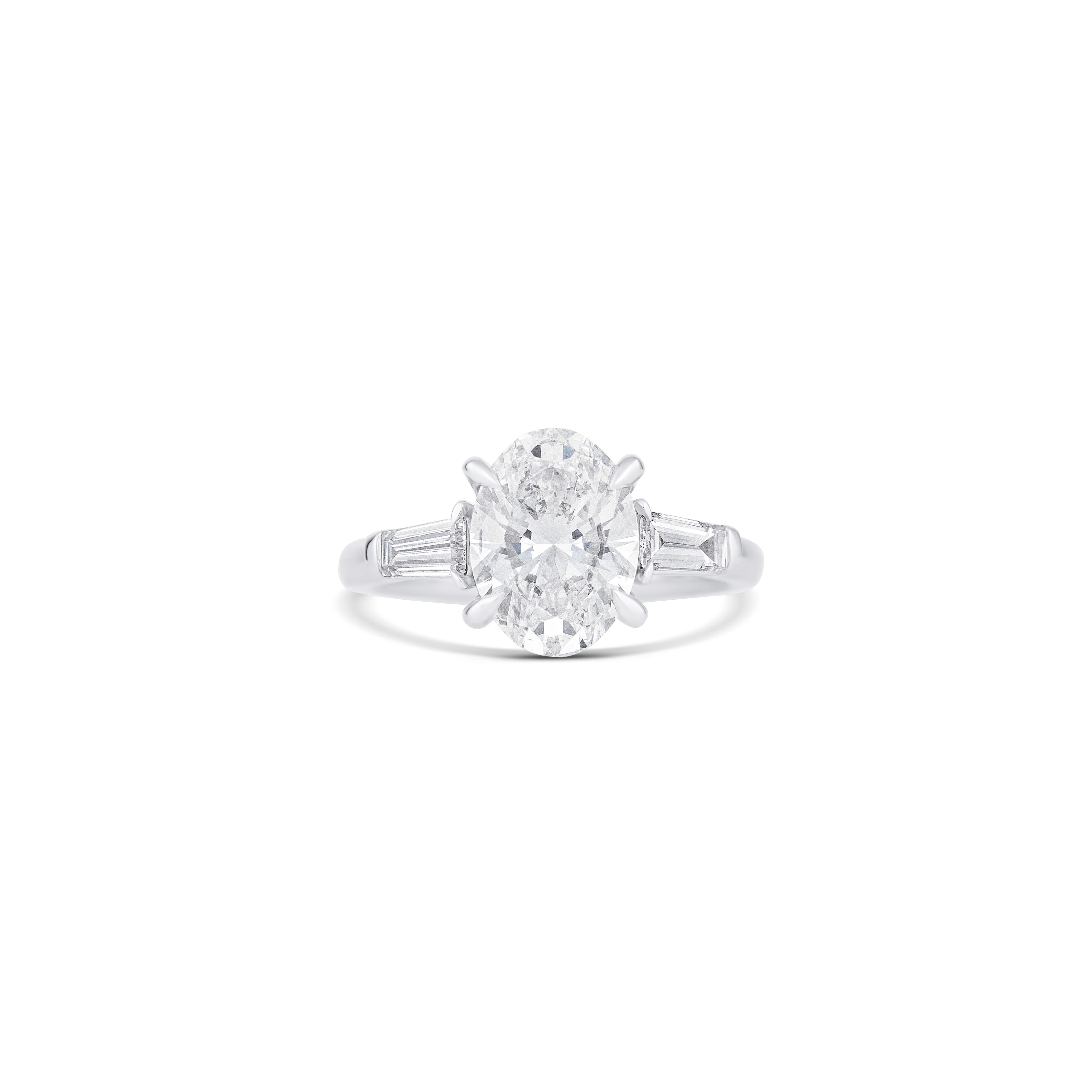 14K White Gold Lab Grown Oval Diamond Engagement Ring