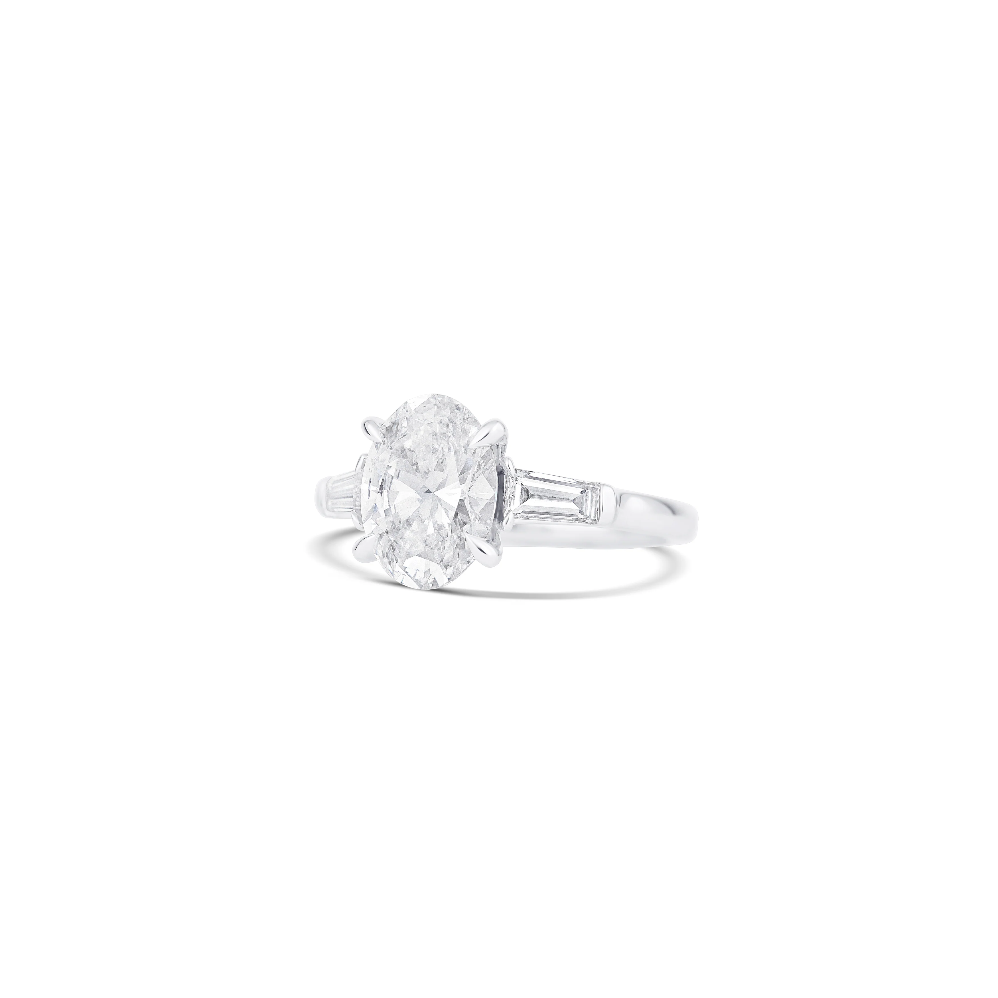 14K White Gold Lab Grown Oval Diamond Engagement Ring - Image 2