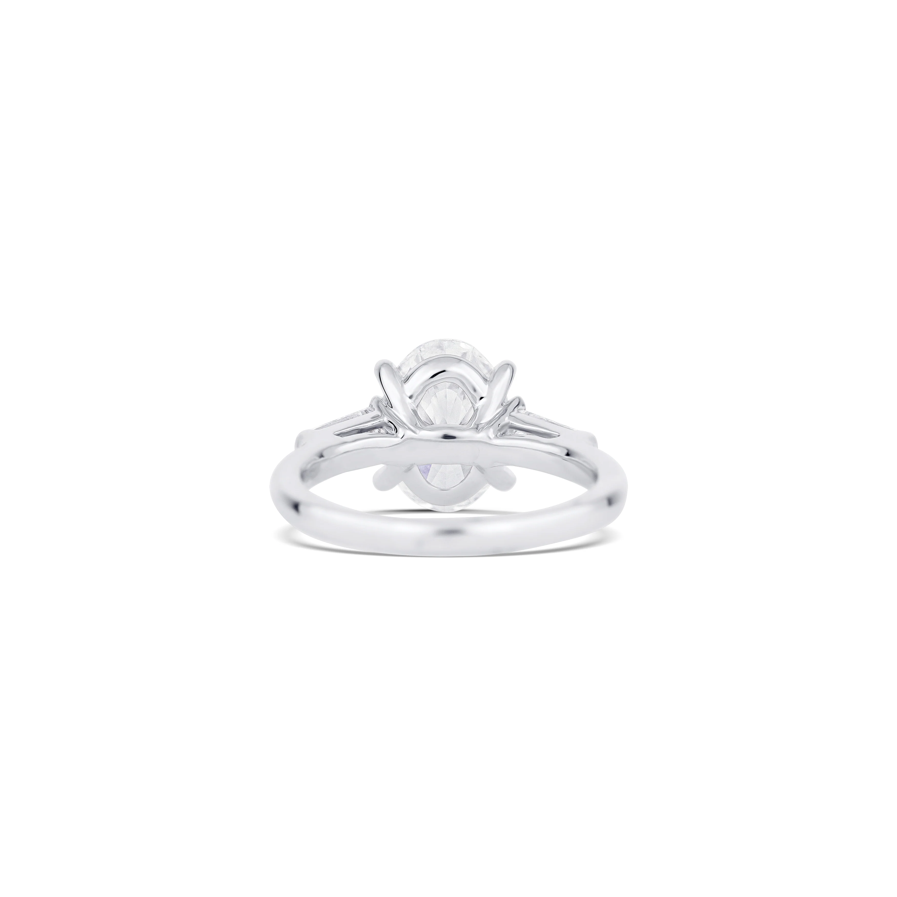 14K White Gold Lab Grown Oval Diamond Engagement Ring - Image 4