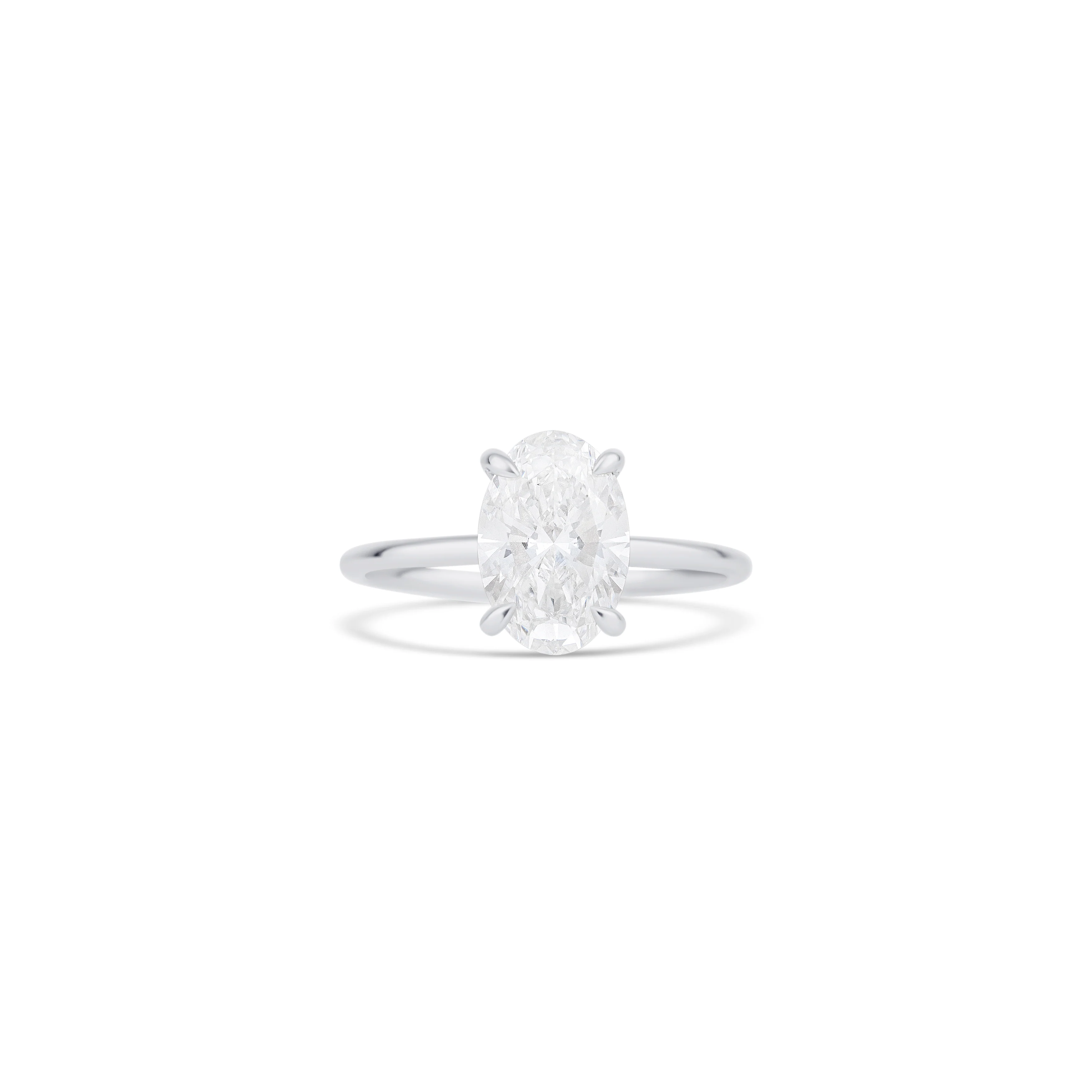 14K White Gold Lab Grown Oval Diamond Halo Engagement Ring