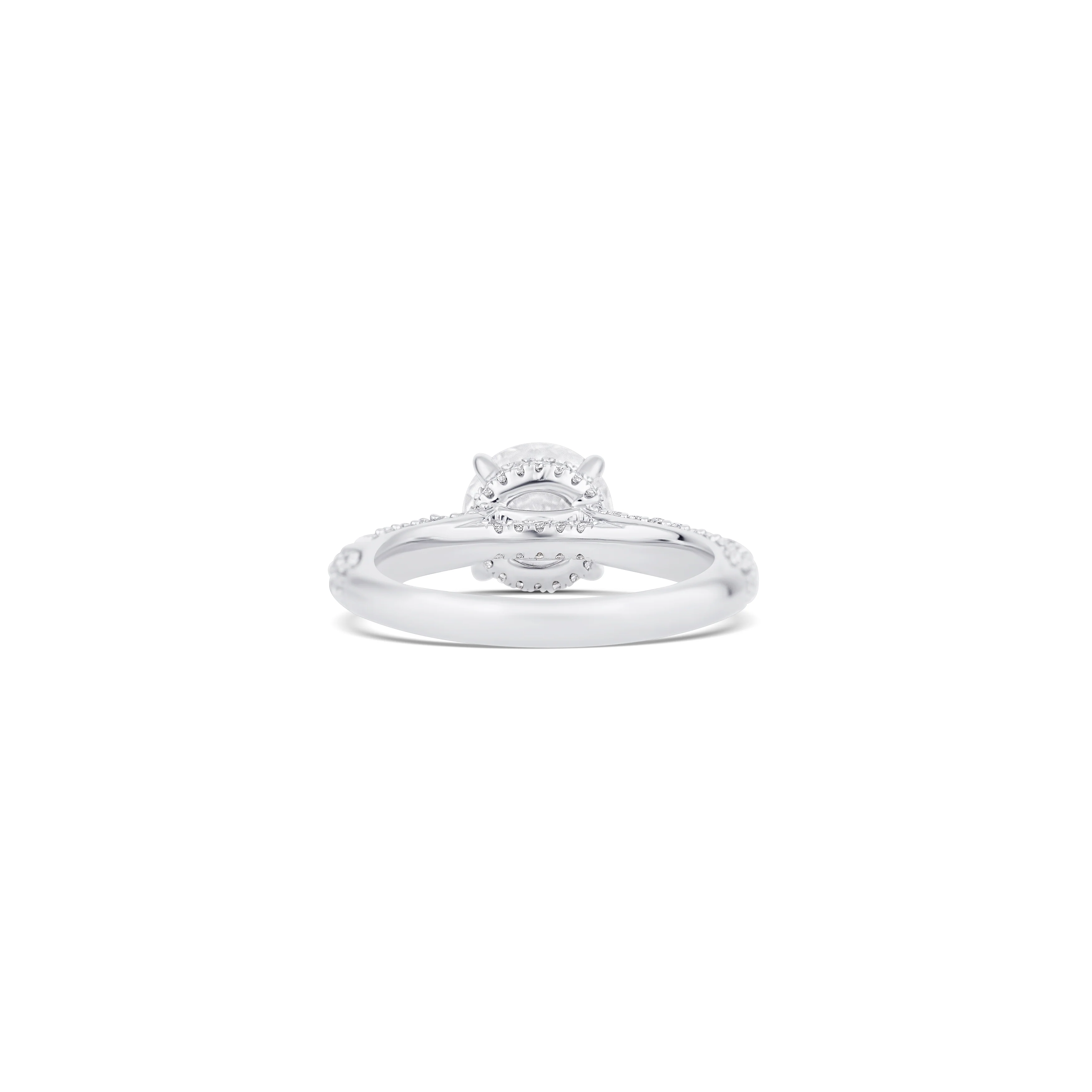 14K White Gold Lab Grown Round Diamond Engagement Ring - Image 4