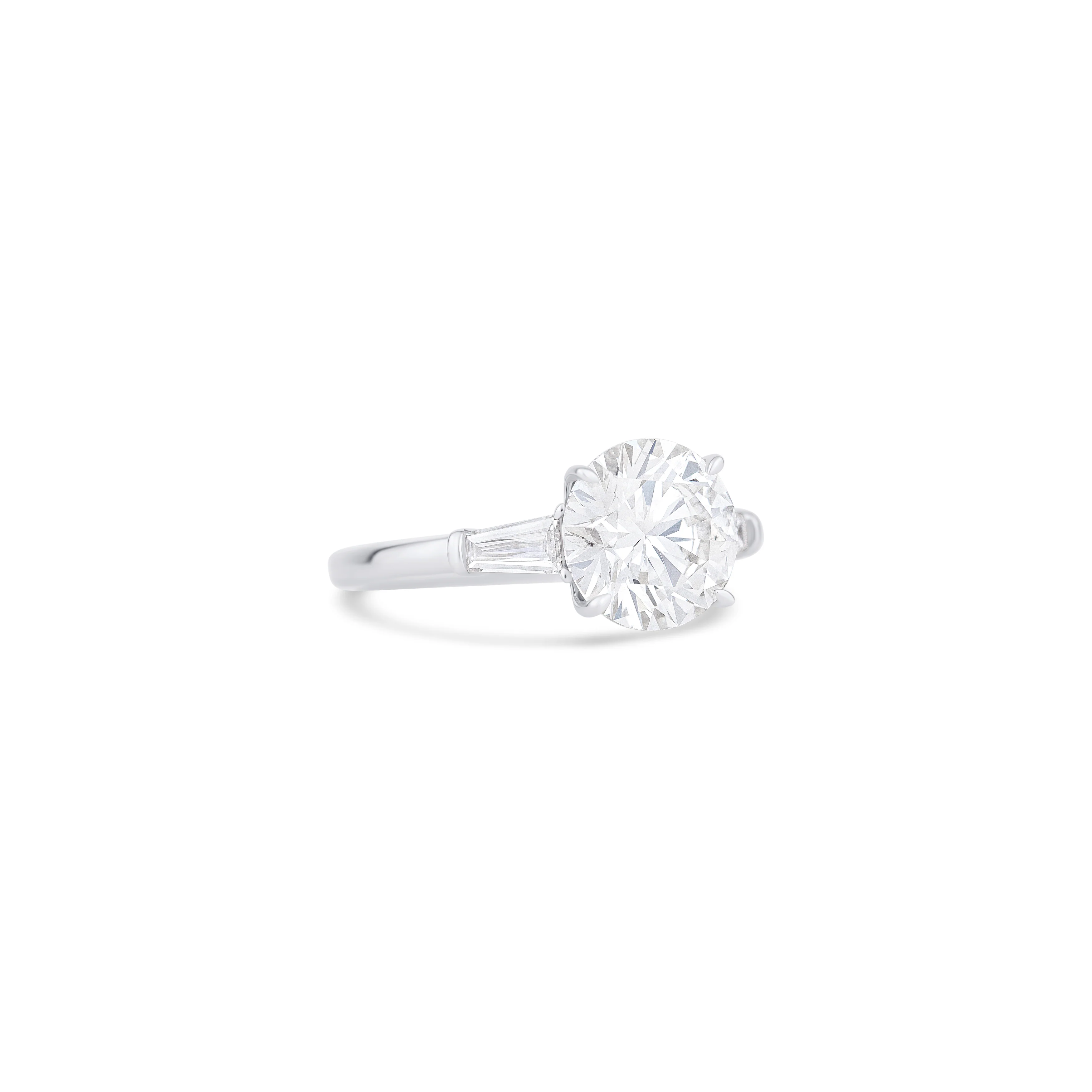 14K White Gold Lab Grown Round Diamond Engagement Ring - Image 3