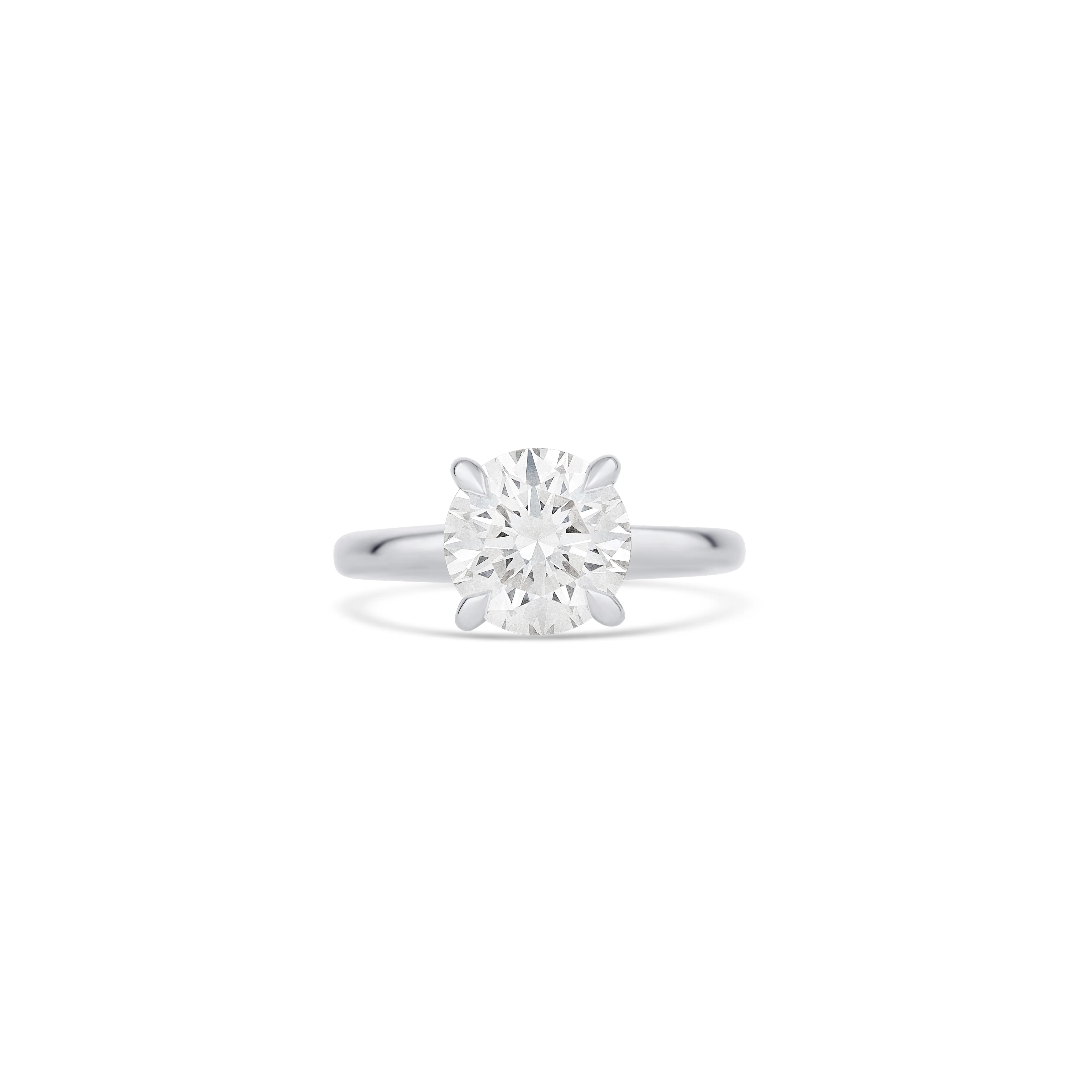 14K White Gold Lab Grown Round Diamond Halo Engagement Ring
