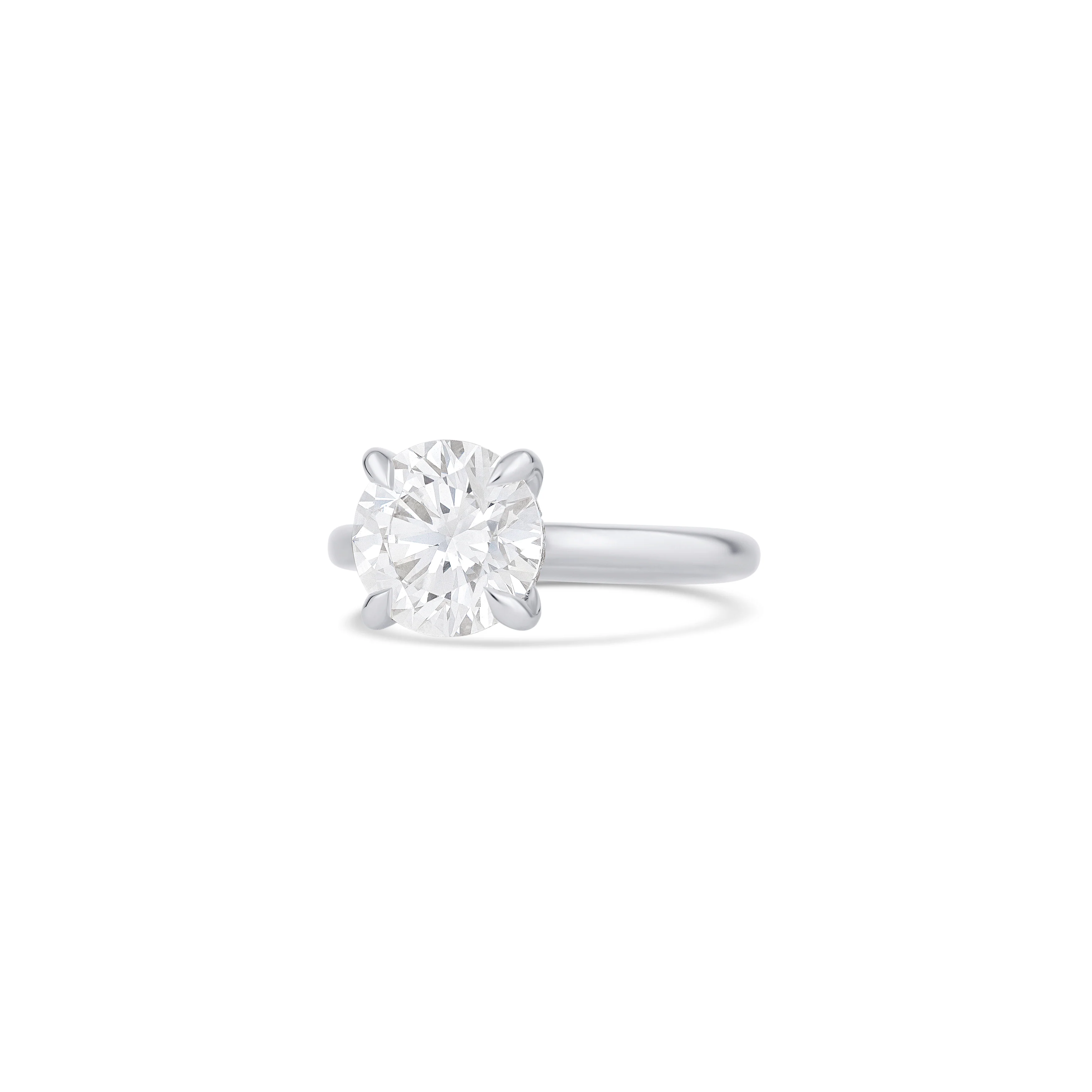 14K White Gold Lab Grown Round Diamond Halo Engagement Ring - Image 2