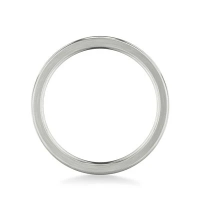 14K White Gold Polished Center Round Edge Wedding Band 5mm - Image 3