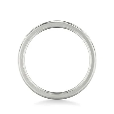 14K White Gold Polished Center Round Edge Wedding Band 7mm - Image 3