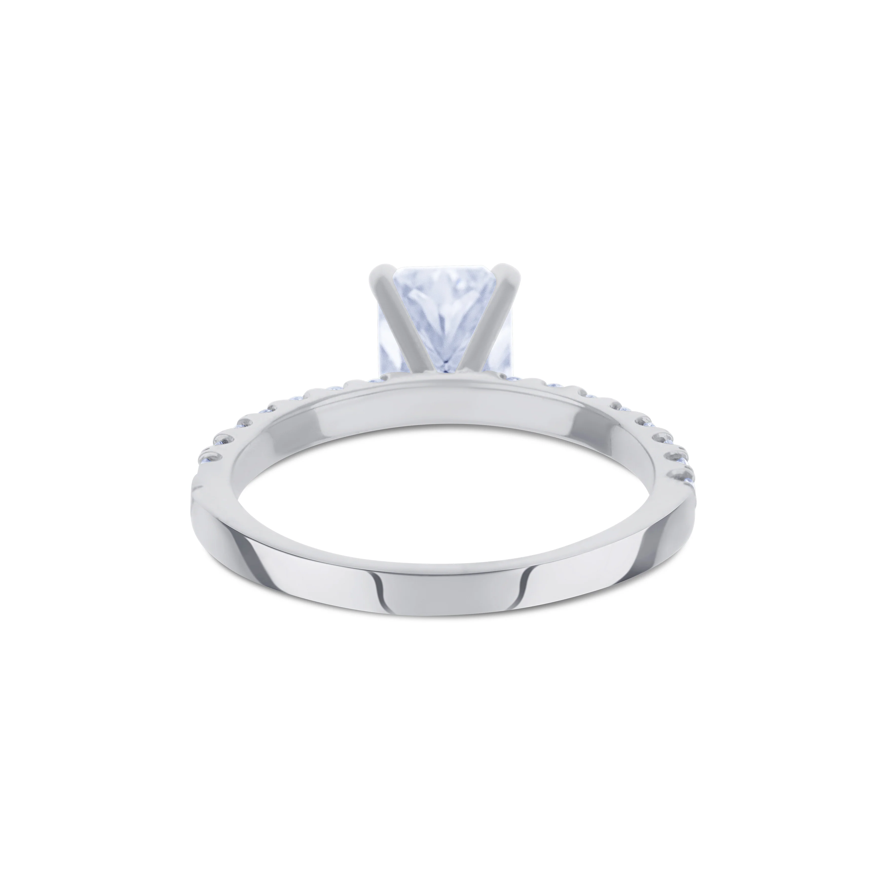 14K White Gold Ring With A 1.60 Carat Cut-Cornered Rectangular Diamond - Image 4