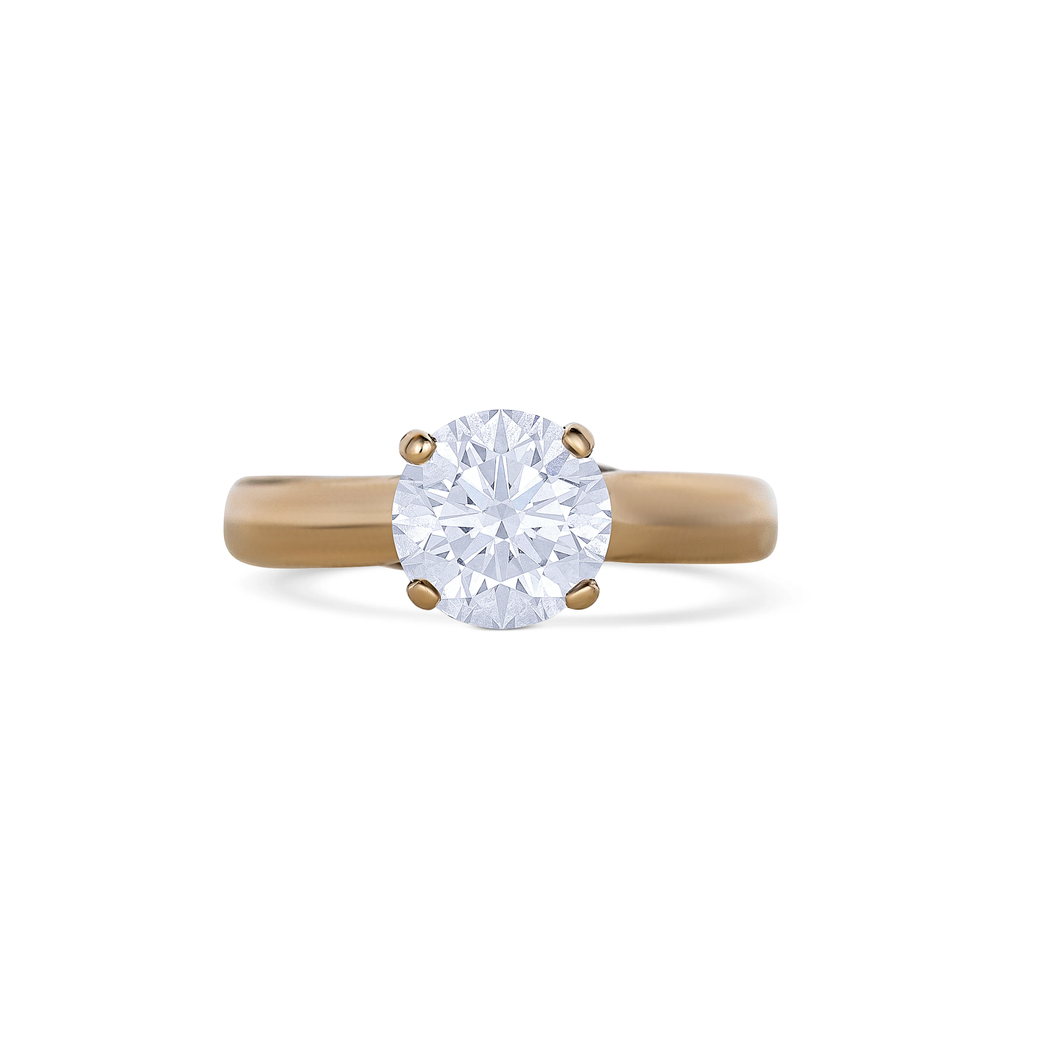 14K White Gold Round Cut Diamond Engagement Ring