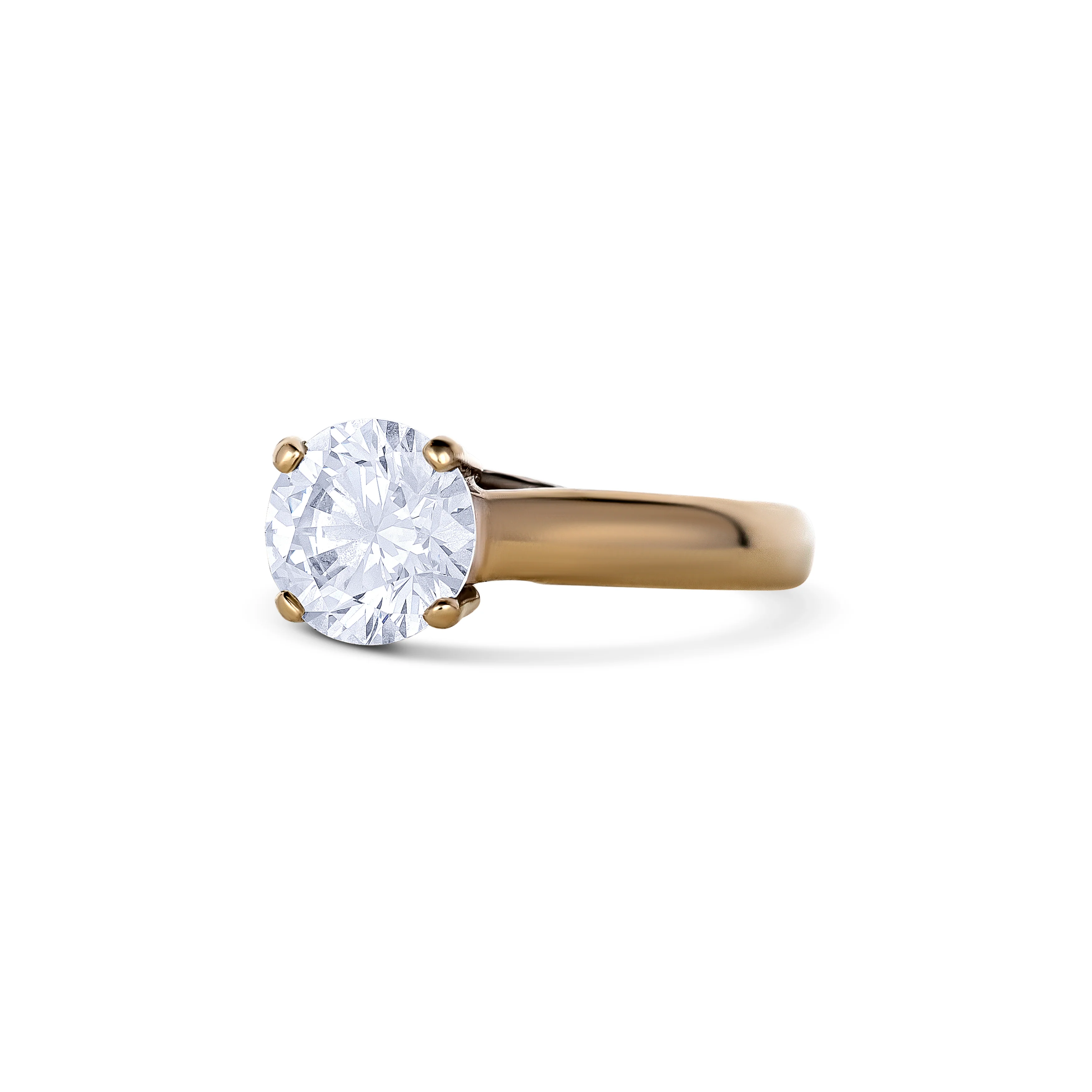 14K White Gold Round Cut Diamond Engagement Ring - Image 2
