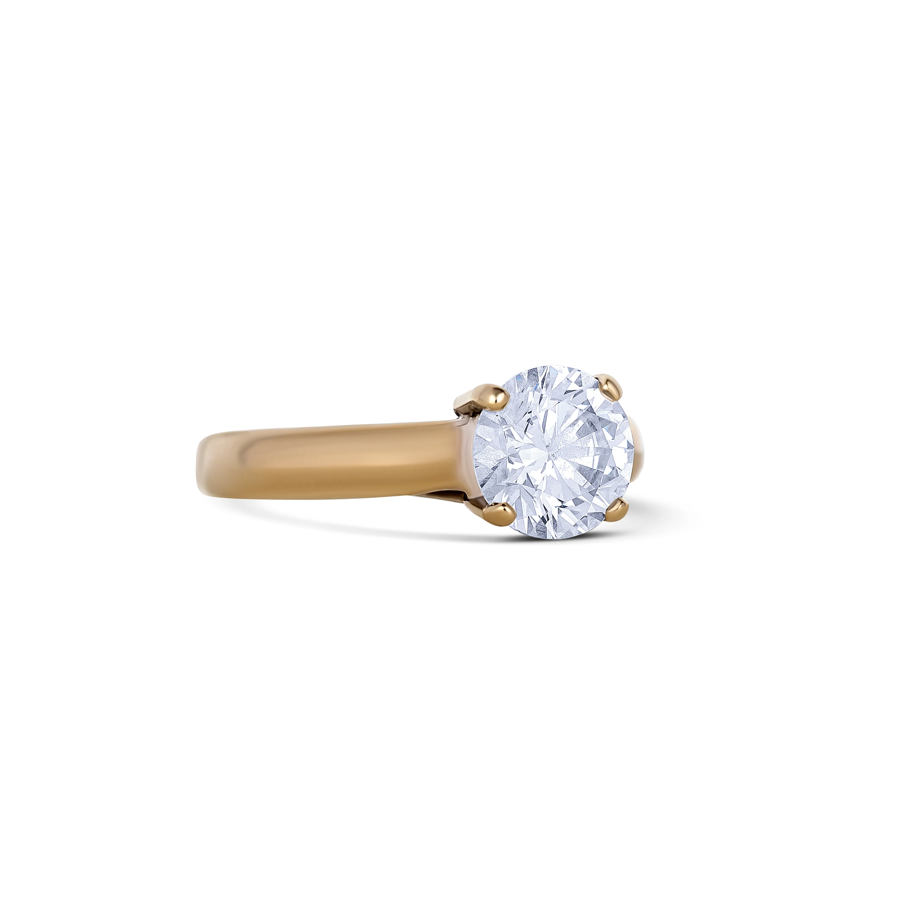 14K White Gold Round Cut Diamond Engagement Ring - Image 3
