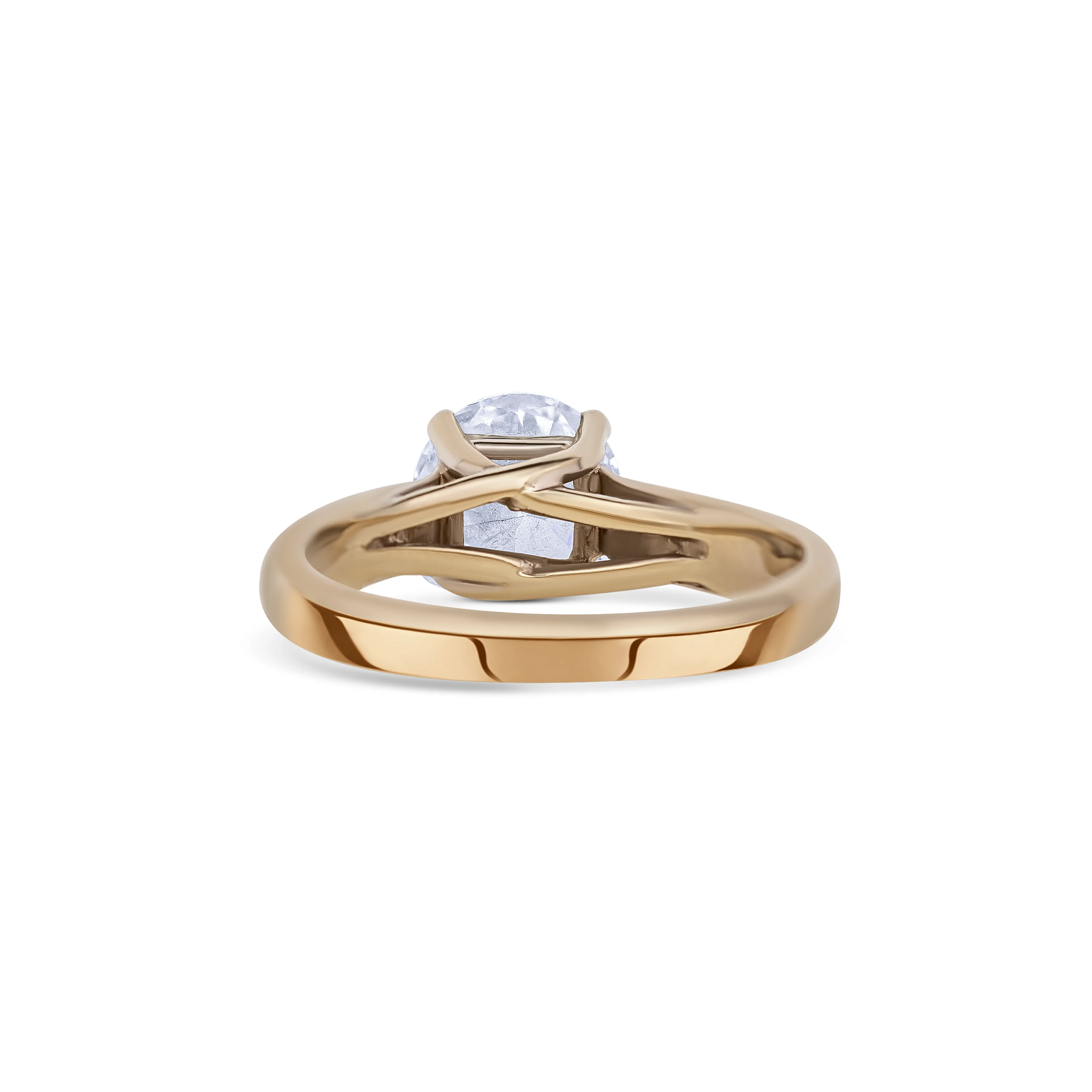 14K White Gold Round Cut Diamond Engagement Ring - Image 4