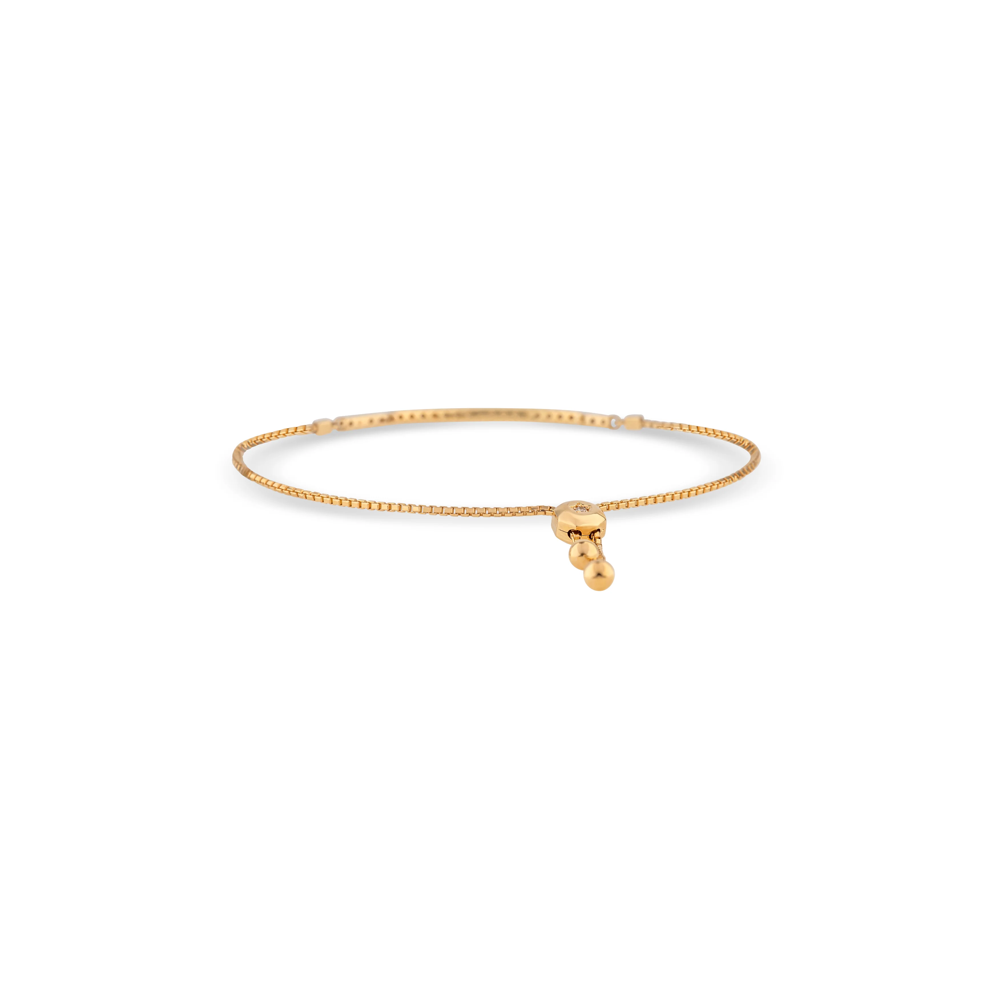 14K White Gold Round Cut Diamond Line Design Adjustable Bracelet - Image 4
