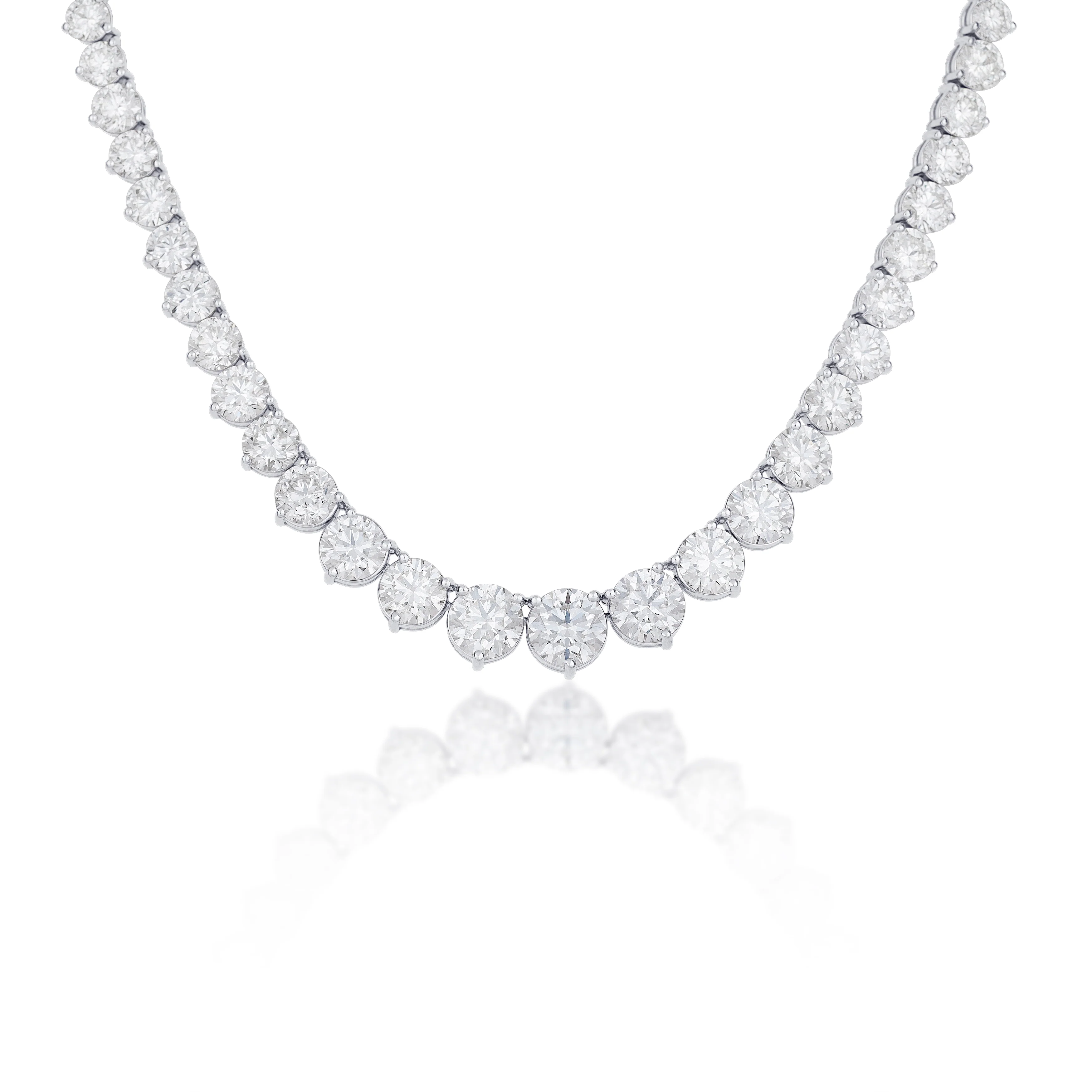 14K White Gold Round Diamond Bracelet - Image 2