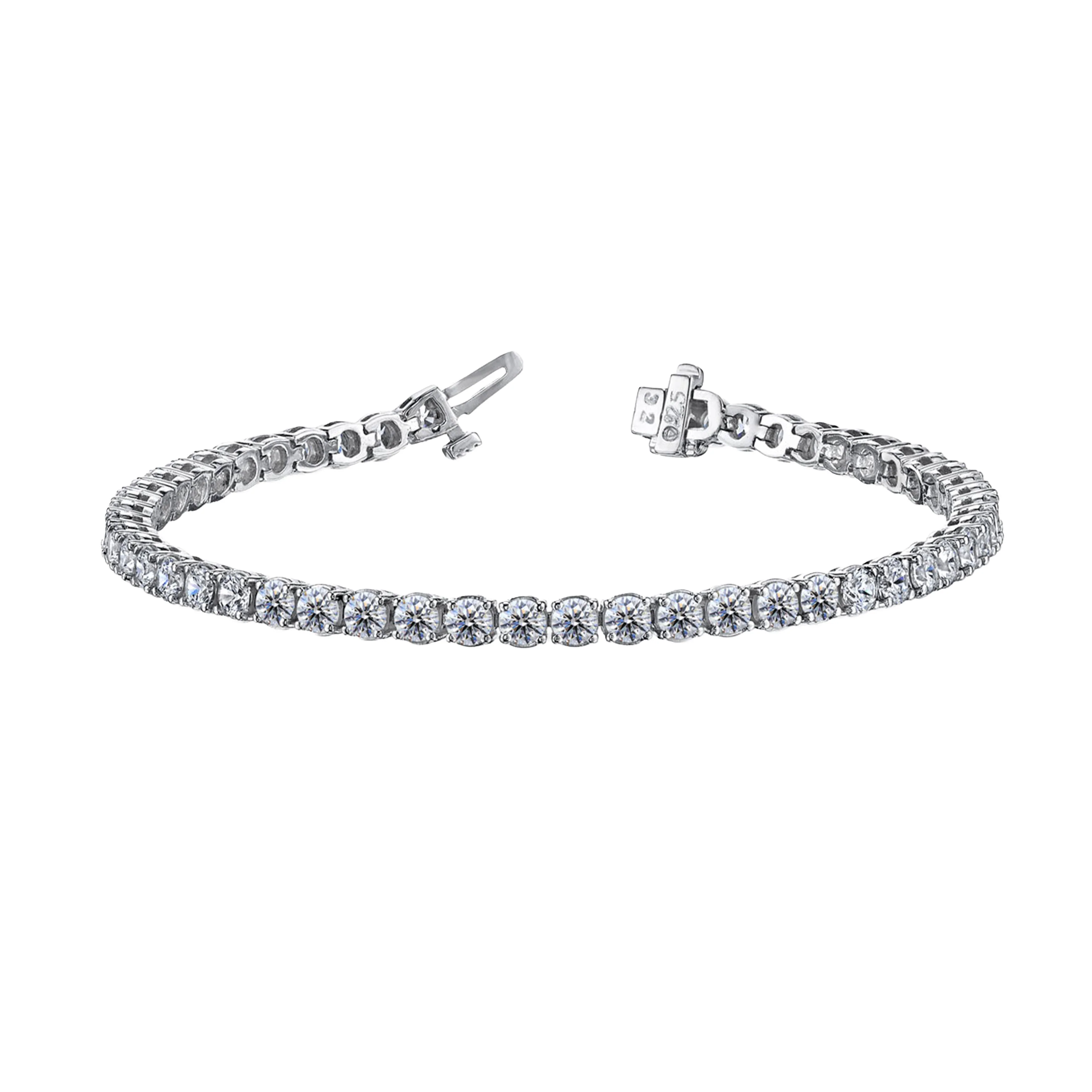 14K White Gold Round Diamond Line Bracelet 6.0CTW
