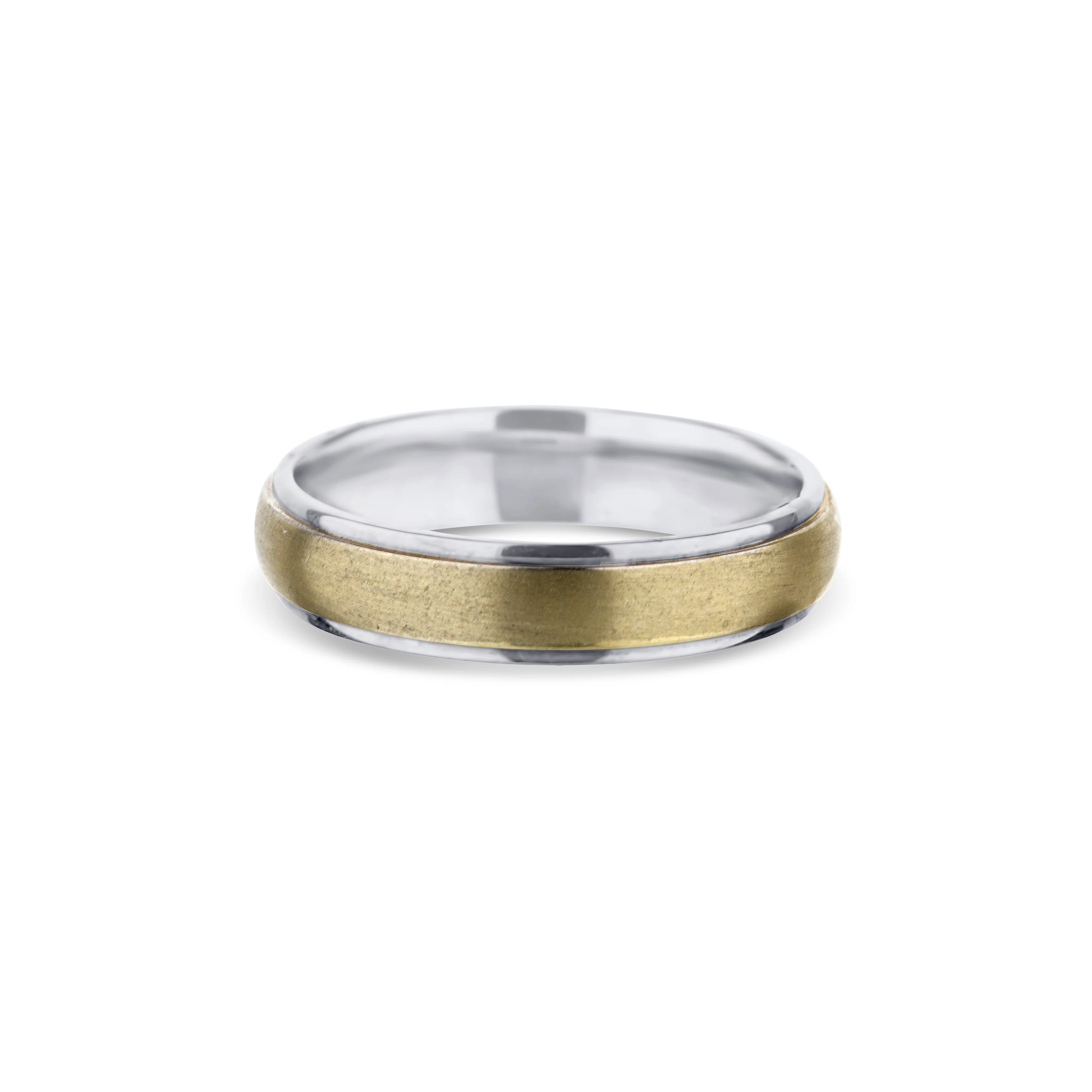 14K White Gold Round Edge Low Dome Wedding Band 7mm