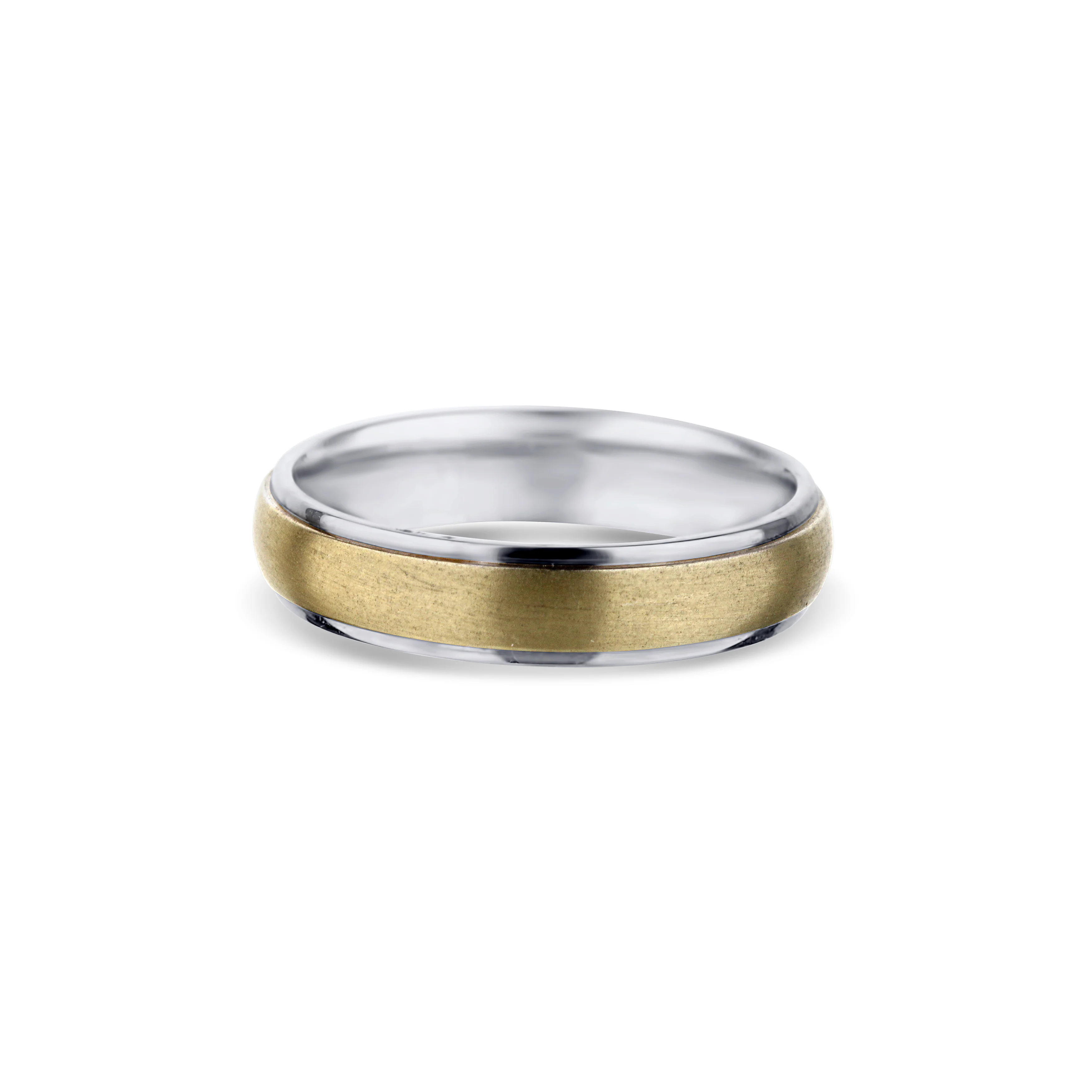 14K White Gold Round Edge Low Dome Wedding Band 7mm - Image 2