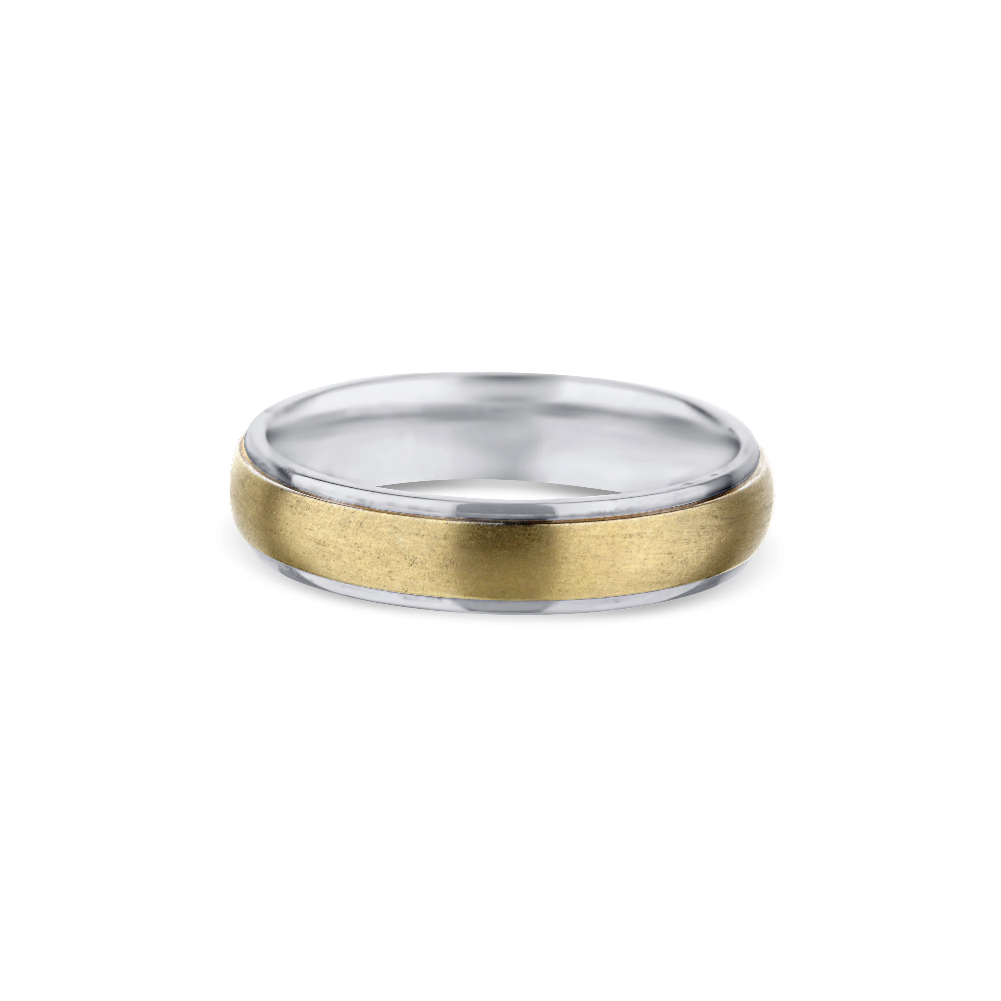 14K White Gold Round Edge Low Dome Wedding Band 7mm - Image 3