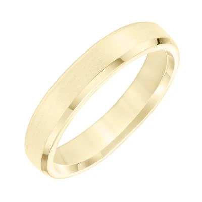 14K Yellow Gold Bevel Edge Wedding Band 4.5mm