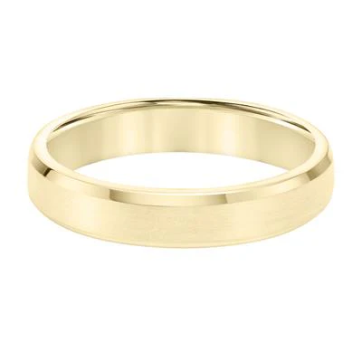 14K Yellow Gold Bevel Edge Wedding Band 4.5mm - Image 2