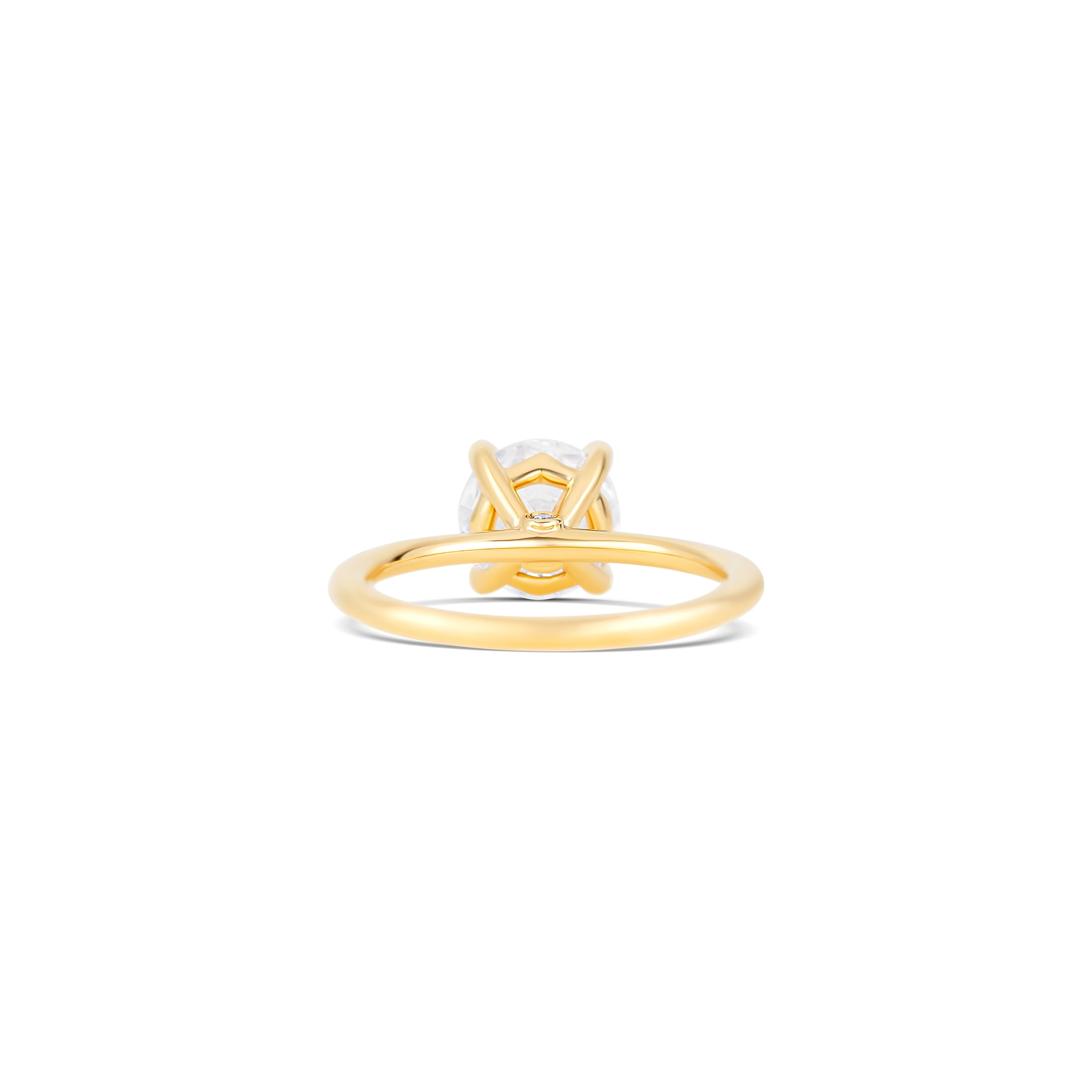 14K Yellow Gold Classic Round Solitaire Engagement Ring Setting - Image 4