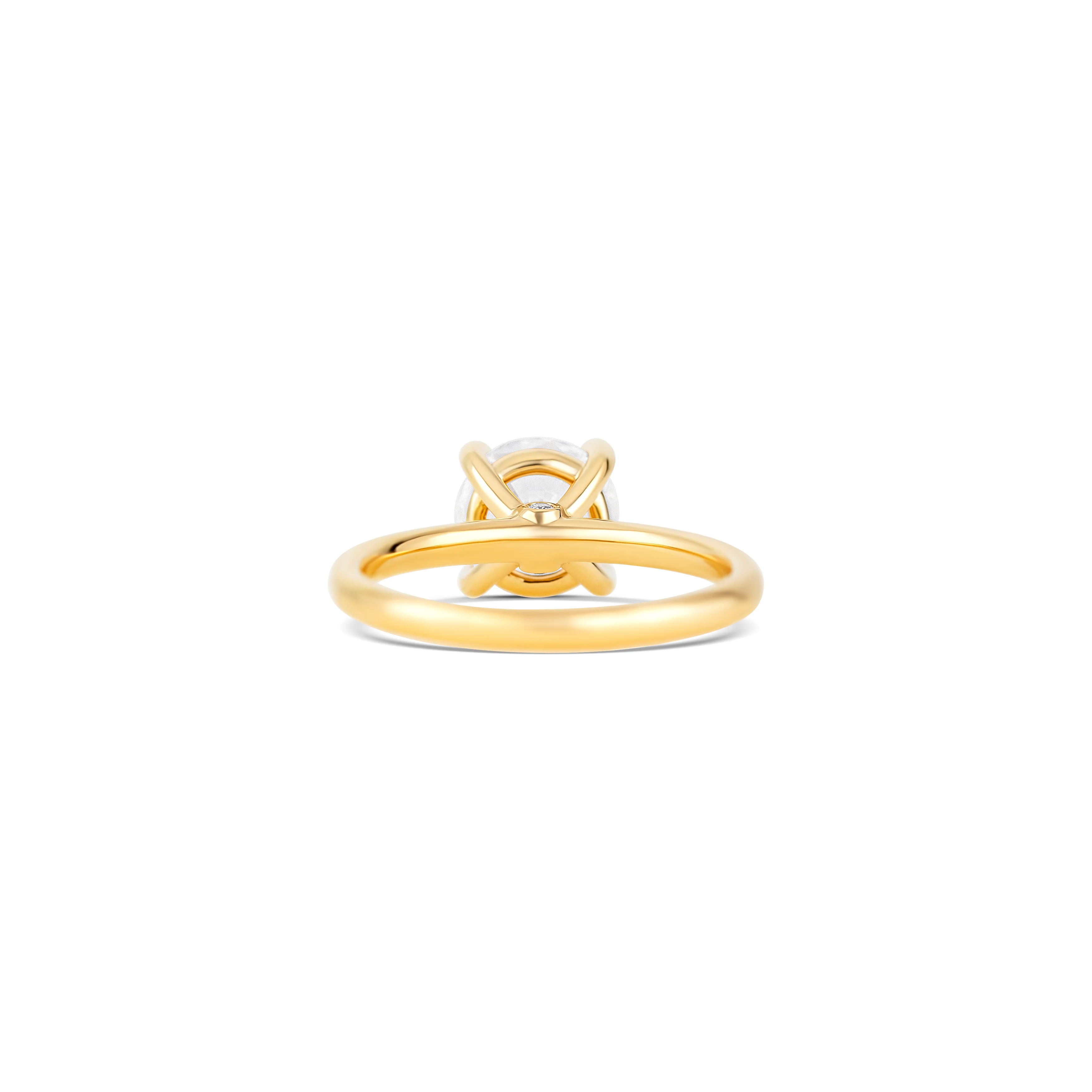 14K Yellow Gold Classic Round Solitaire Engagement Ring Setting - Image 4