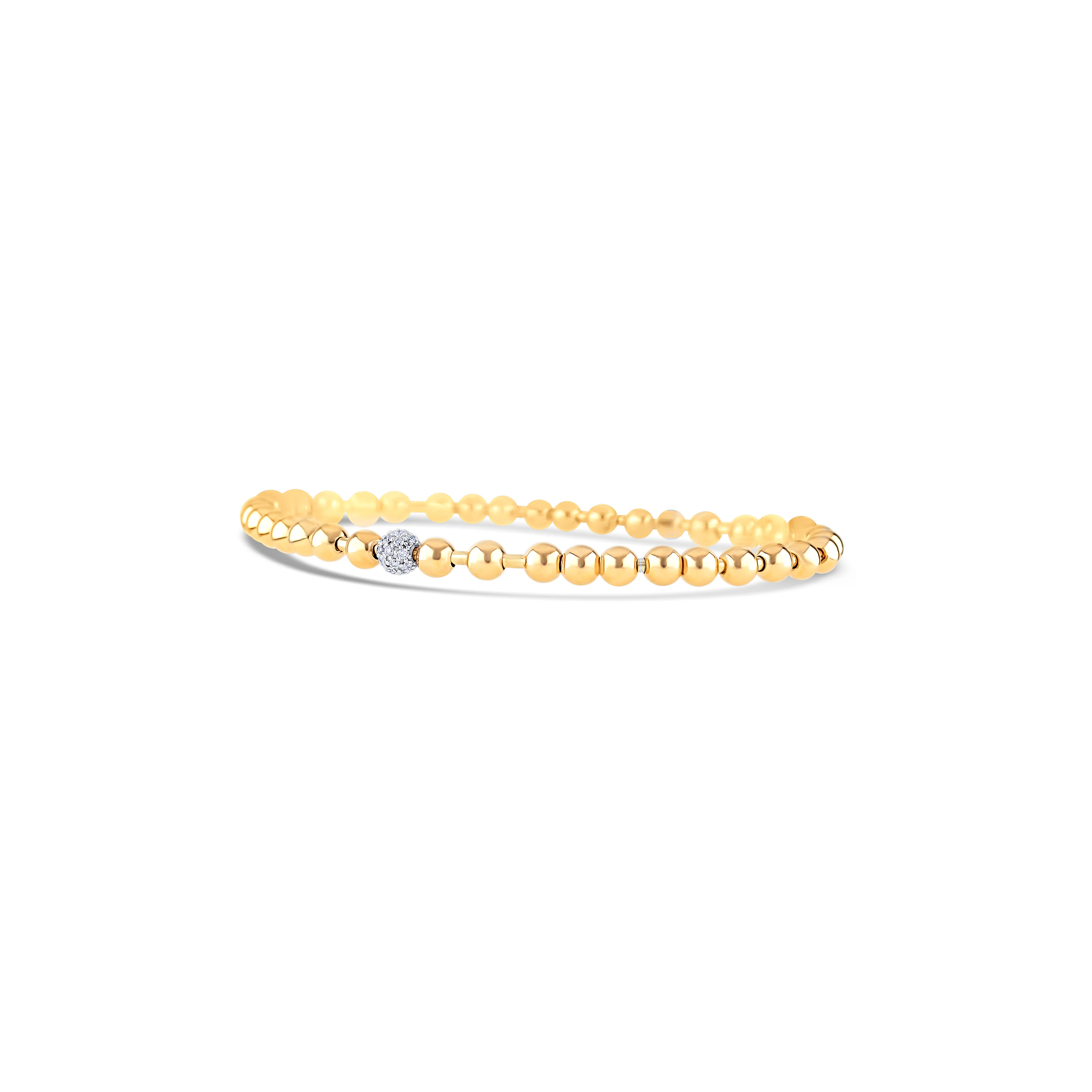 14K Yellow Gold Diamond Bead Bracelet 0.31CTW - Image 2