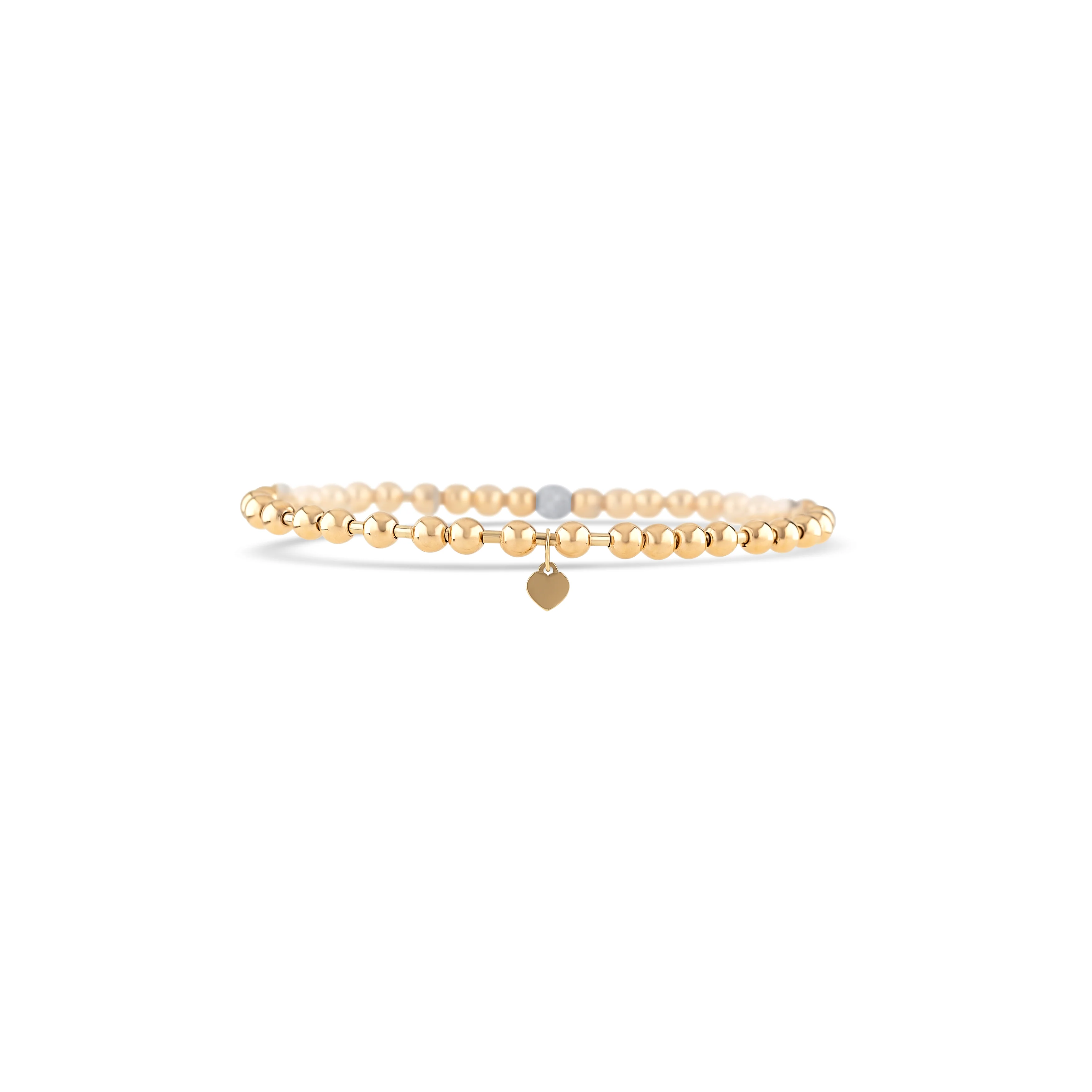 14K Yellow Gold Diamond Bead Bracelet 0.31CTW - Image 4