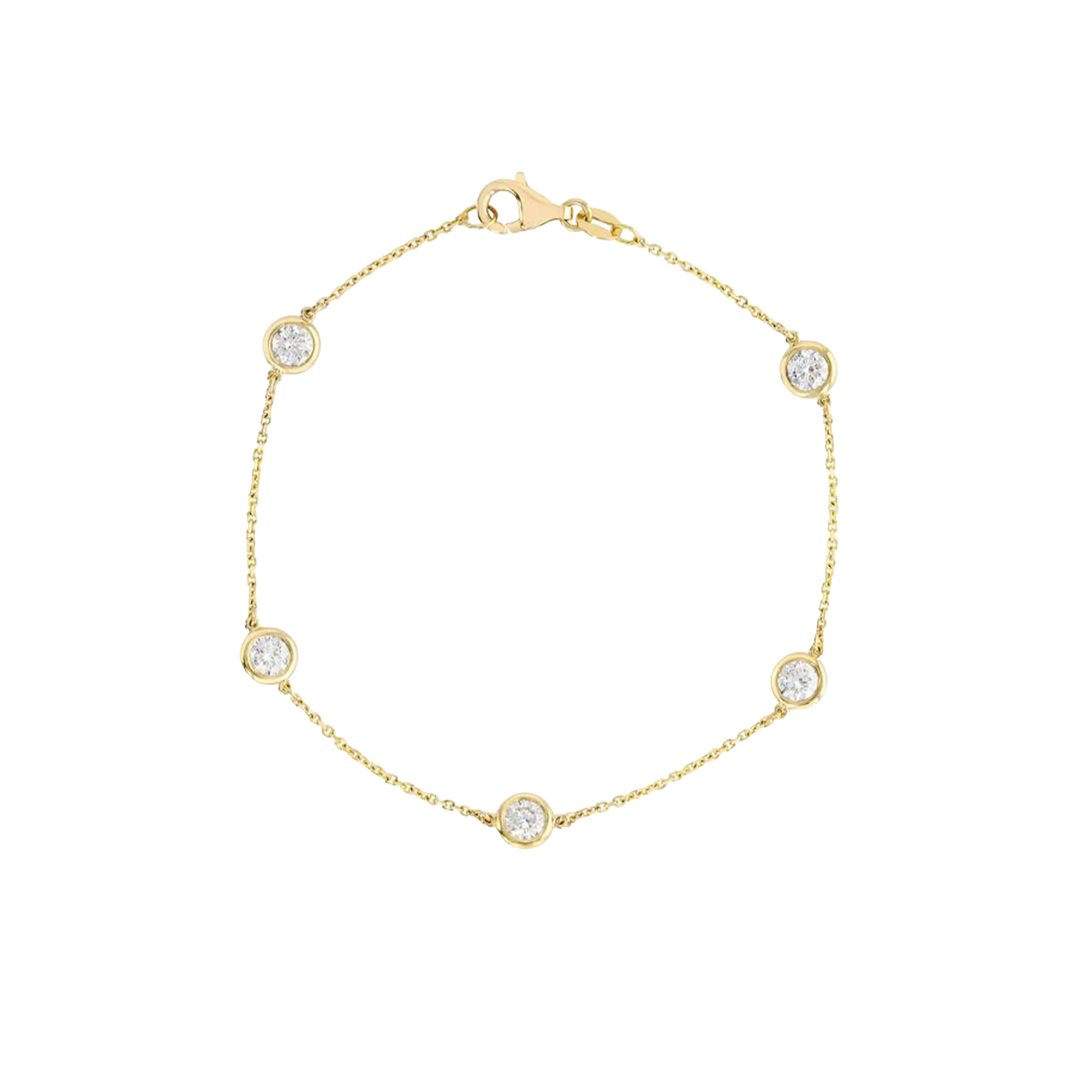 14K Yellow Gold Diamond Bracelet 1.0CTW