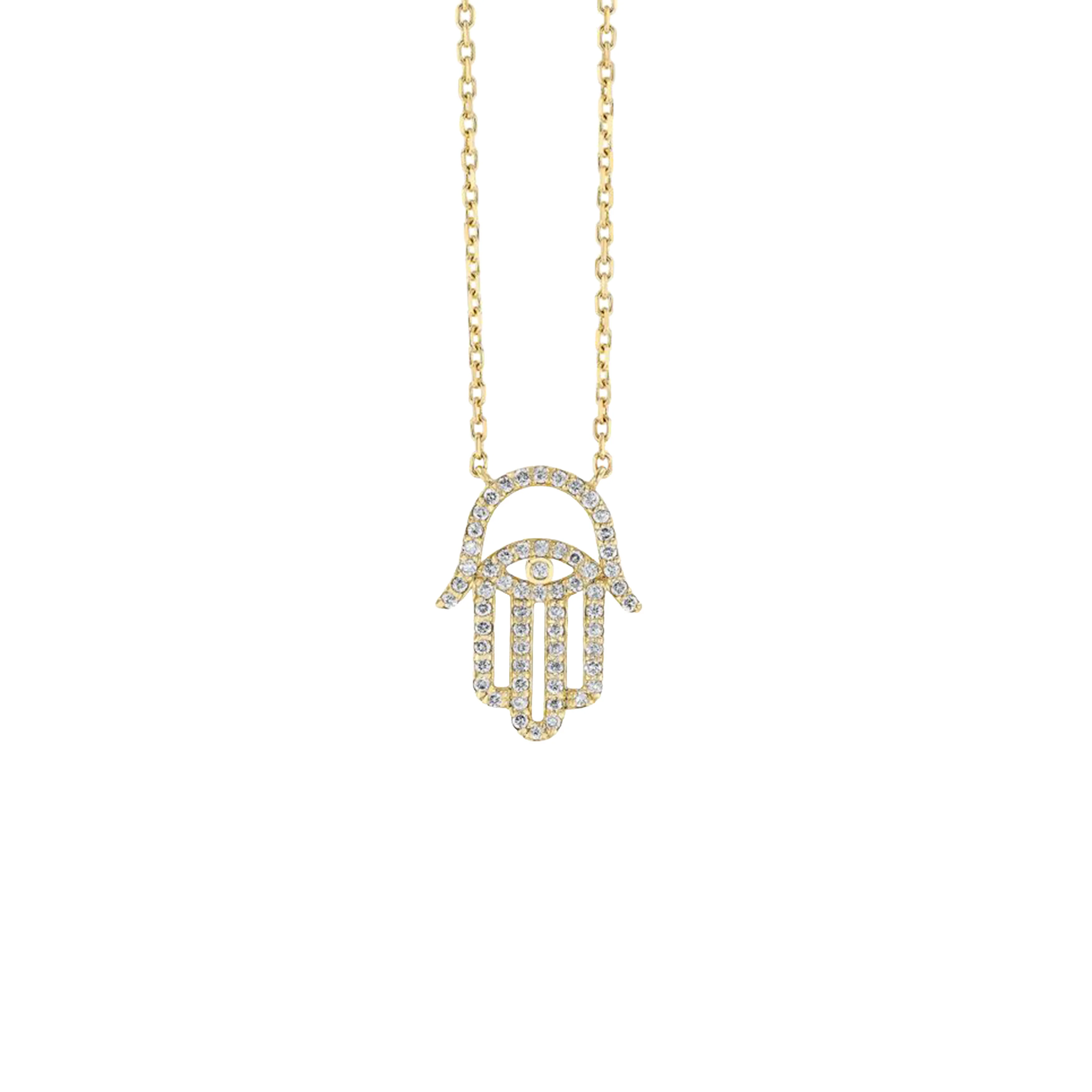 14K Yellow Gold Diamond Pendant Necklace 0.38CTW