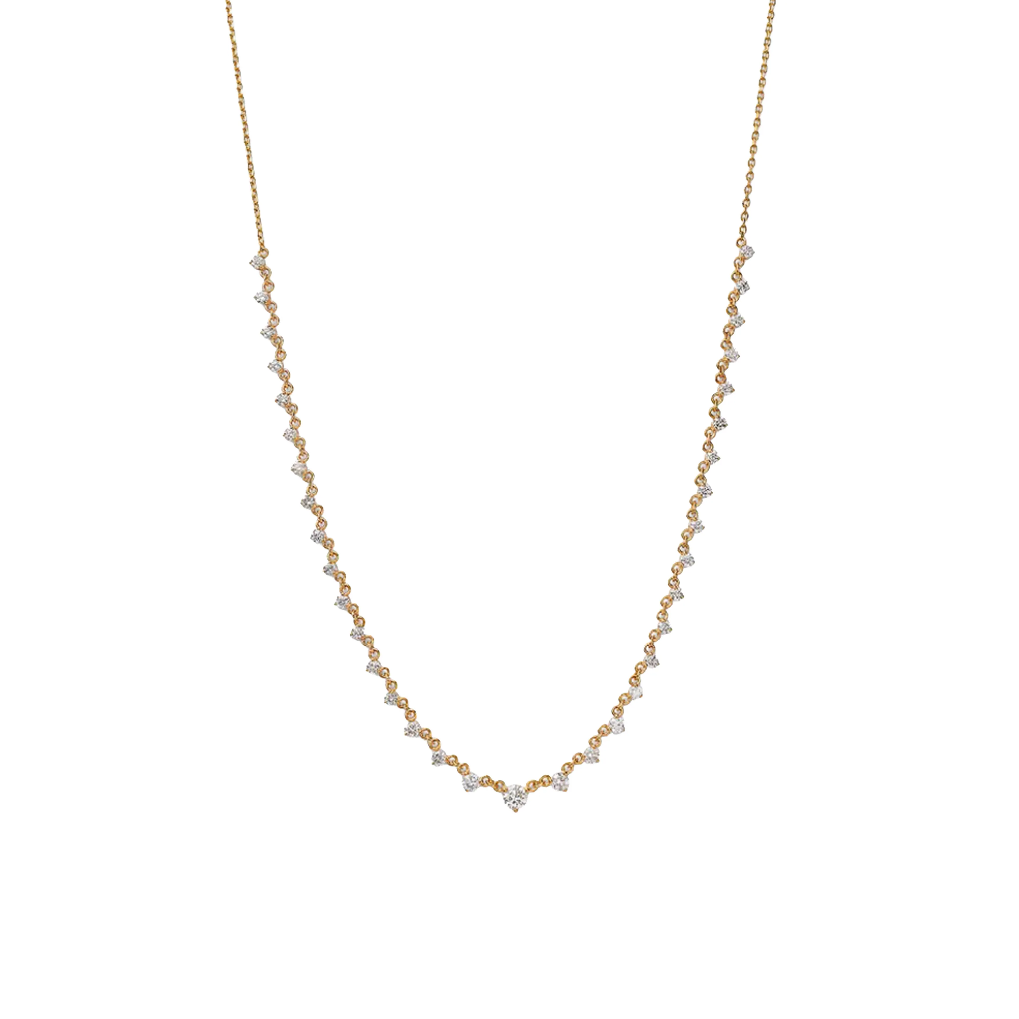 14K Yellow Gold Diamond Pendant Necklace 2.25CTW